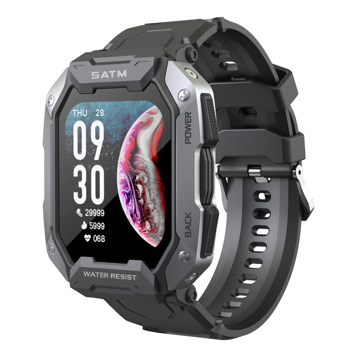 Pasnew Smart Watches For Men,Ip68 Waterproof Military Grade Bluetooth Call,Sports,Pedometer,Health Watch For Iphone Phones And A