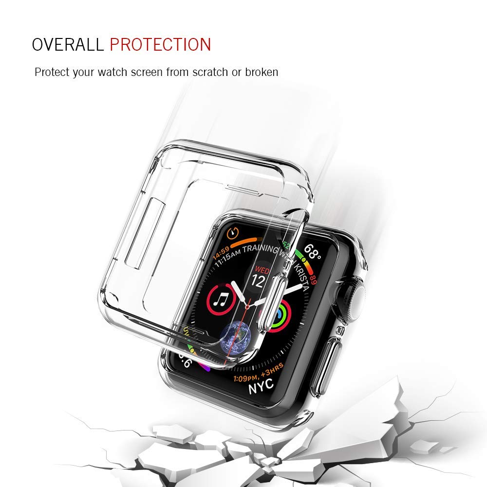 Hankn 2 Pack Clear Case For Apple Watch Series 9 8 7 45Mm / Series 6 5 4 Se 44Mm Case, Soft Tpu Cover Shell Shockproof Iwatch Bu