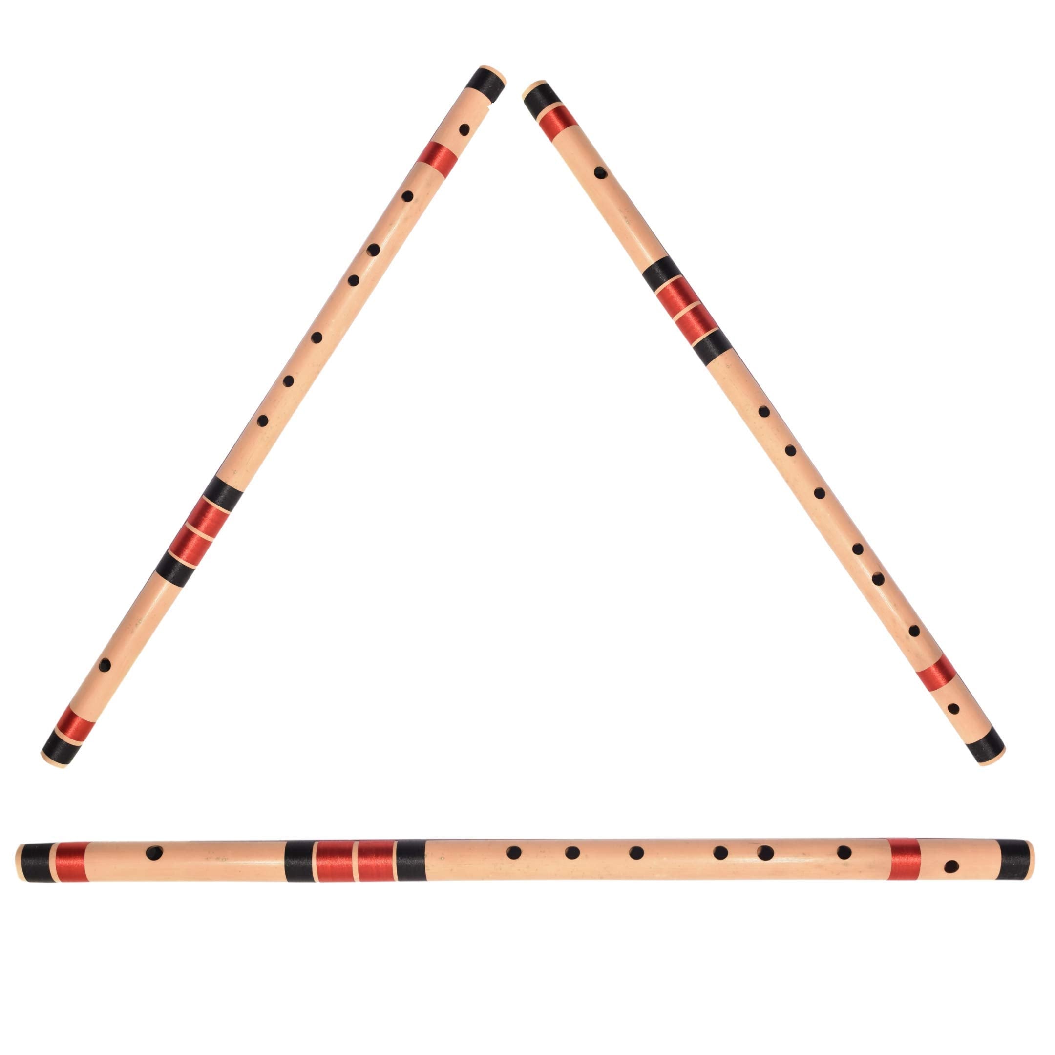 ShivZ Muzic Flutes, Set Of 3 Premium Bansuri, Medium C, Base G & E (With Written Manual & Bag)