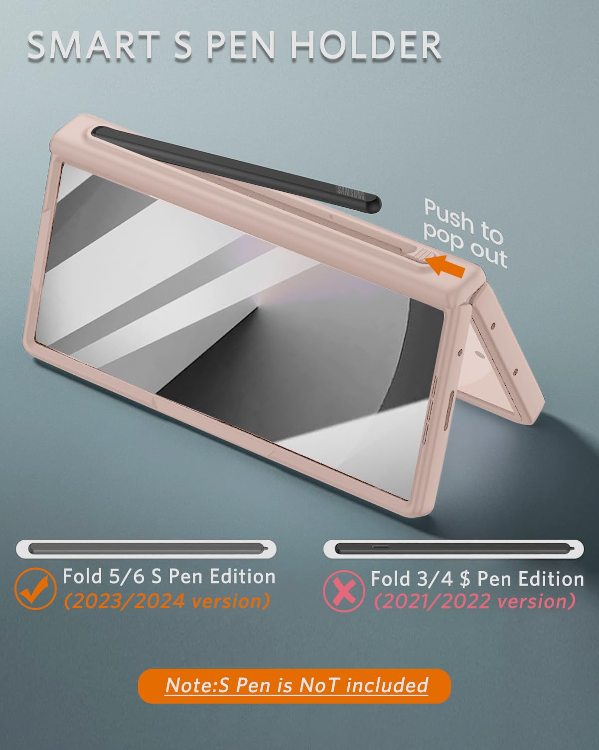 Ninki S Pen Holder For Samsung Galaxy Z Fold 6 Case With Screen Protector,360 Full Body Shockproof Protective Cover For Galaxy Z