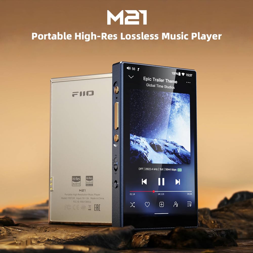 Fiio M21 Android 13 Portable Music Player Mp3 Snapdragon 680 4* Cs43198 Dac Chips Hi-Res Audio Dsd Bluetooth Ldac (Titanium Gold