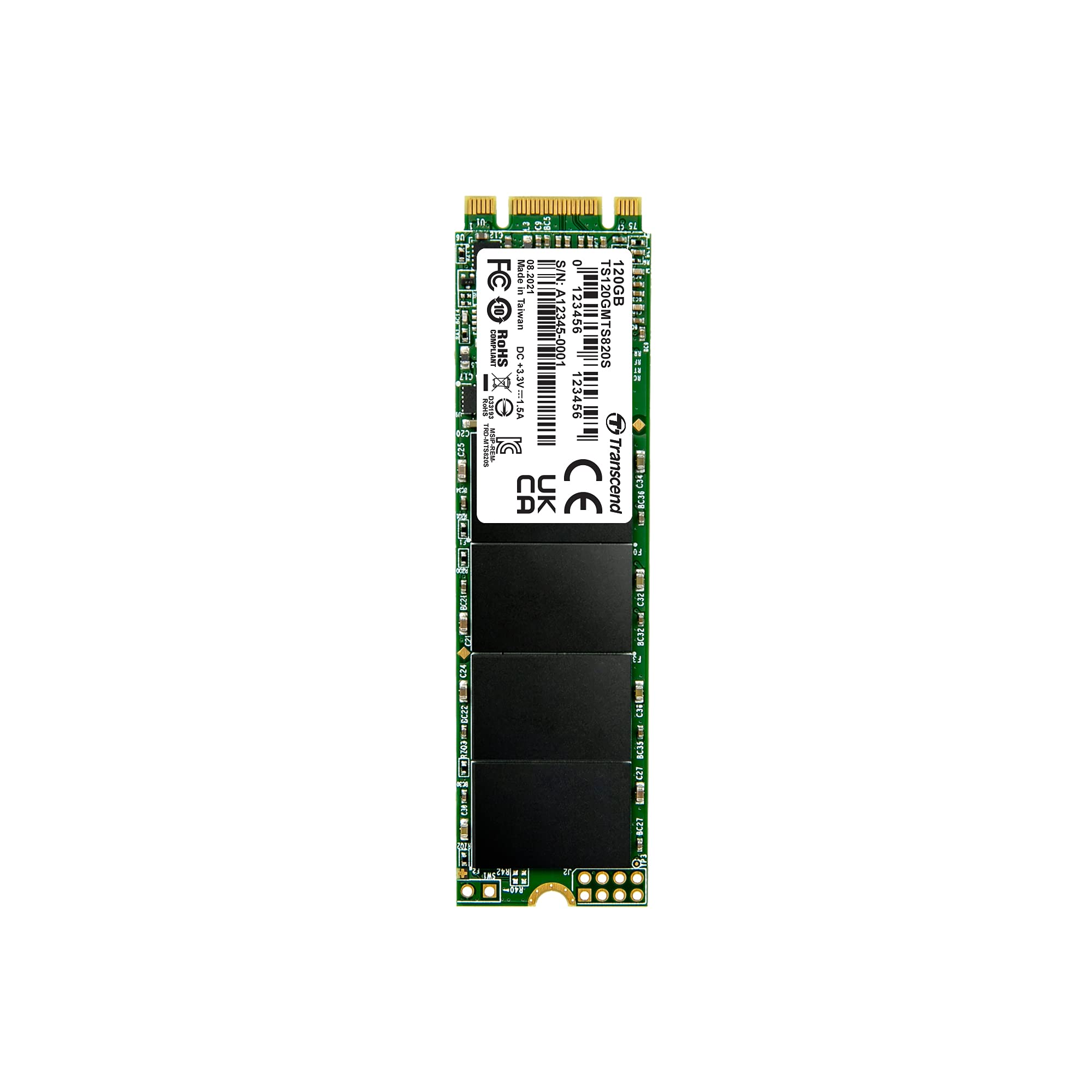 Transcend 120GB MTS820S M.2 2280 SATA3 SSD, Internal Solid State, Compatible with Laptop & PC Desktop   TS120GMTS820S