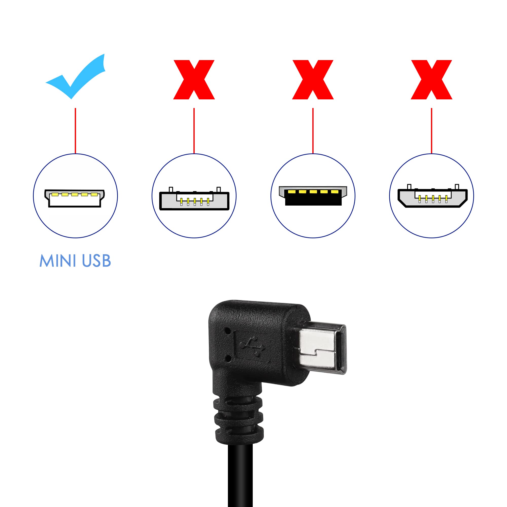 Qianrenon 90 Degree Angle Mini Usb Panel Flush Waterproof Extension Cable Mini Usb 5 Pin Right Angle Male To Female Panel Mount
