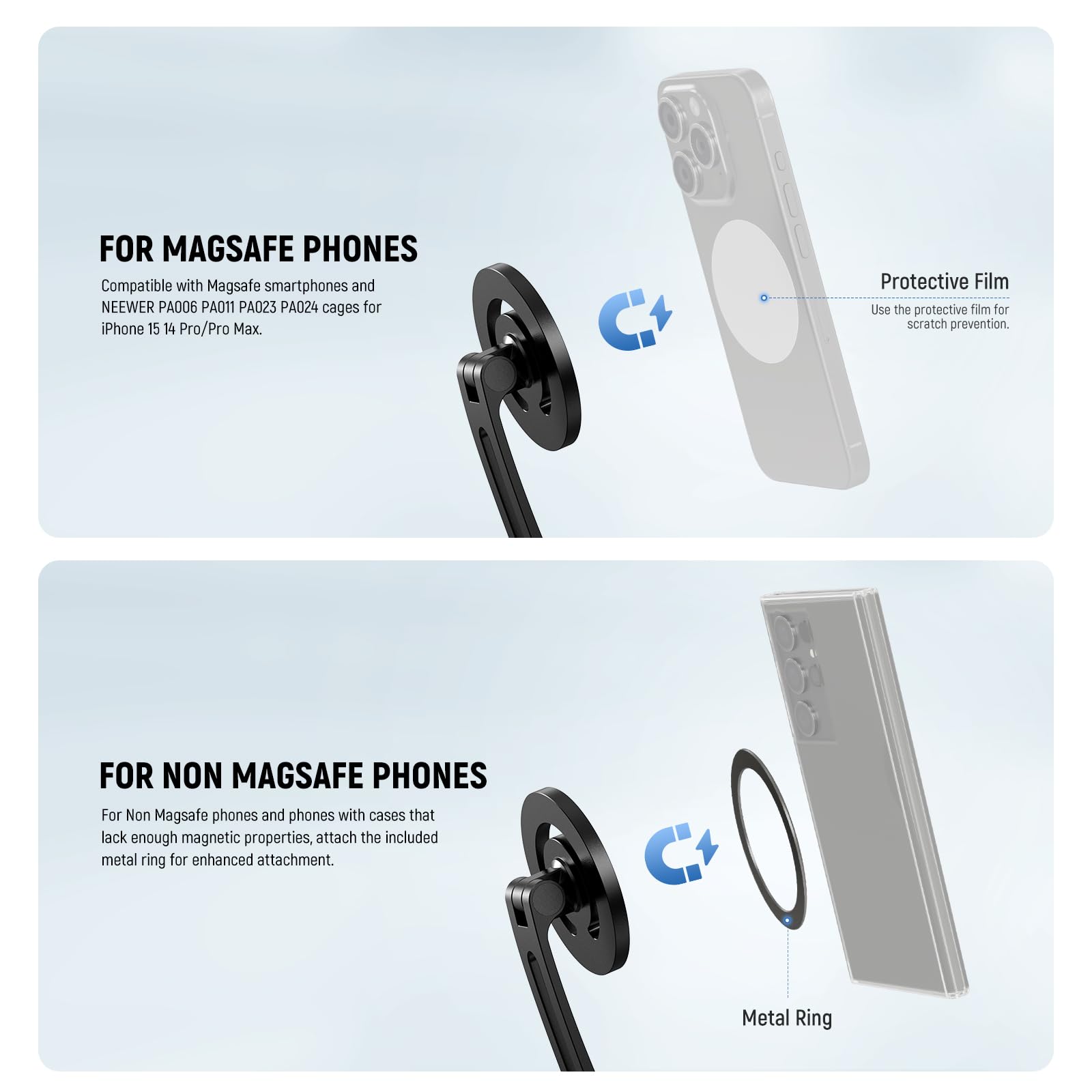 Neewer Magnetic Neck Holder For Action Camera Phone Hands Free Neck Tripod Chest Mount Compatible With Gopro Dji Insta360 Iphone