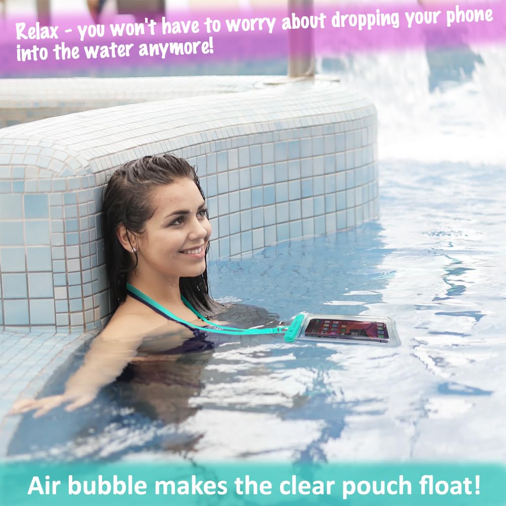 Karvense Waterproof Phone Pouch Case Floating, Waterproof Cell Phone Lanyard Bag/Holder For Iphone, Samsung Galaxy, Pixel, Unive