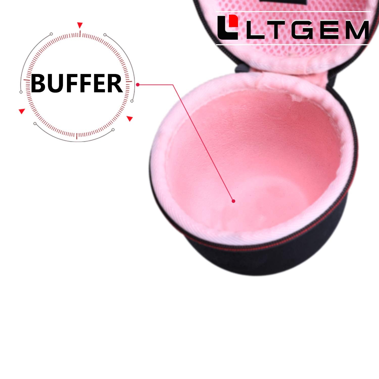 Ltgem Case Compatible With Ultimate Ears Wonderboom 4/3/2 Portable Waterproof Speaker, Black+Pink
