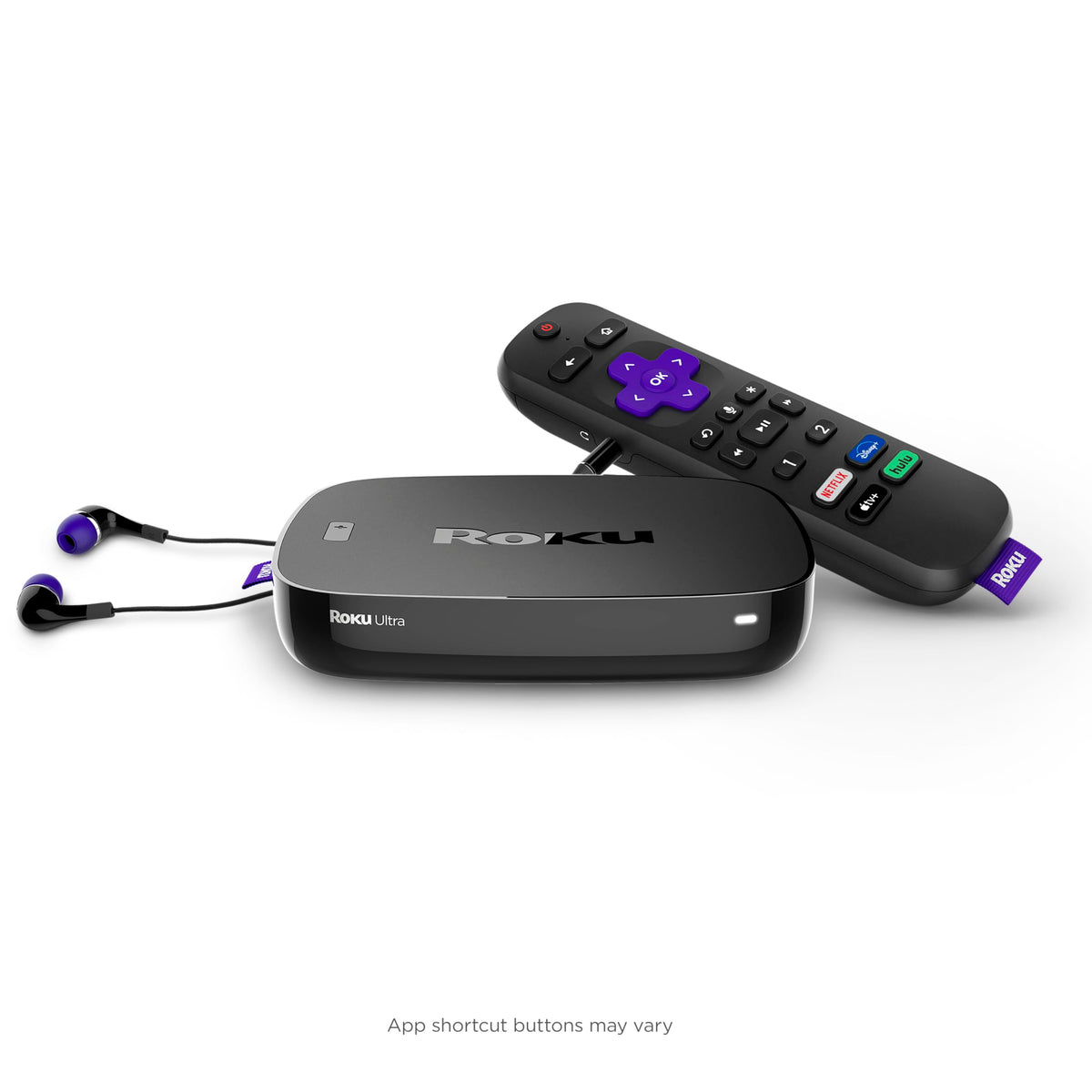 Roku Ultra Lt 4K/Hdr/Hd Streaming Player With Enhanced Voice Remote, Ethernet, Microsd With Premium 6Ft 4K Ready Hdmi Cable, Bla