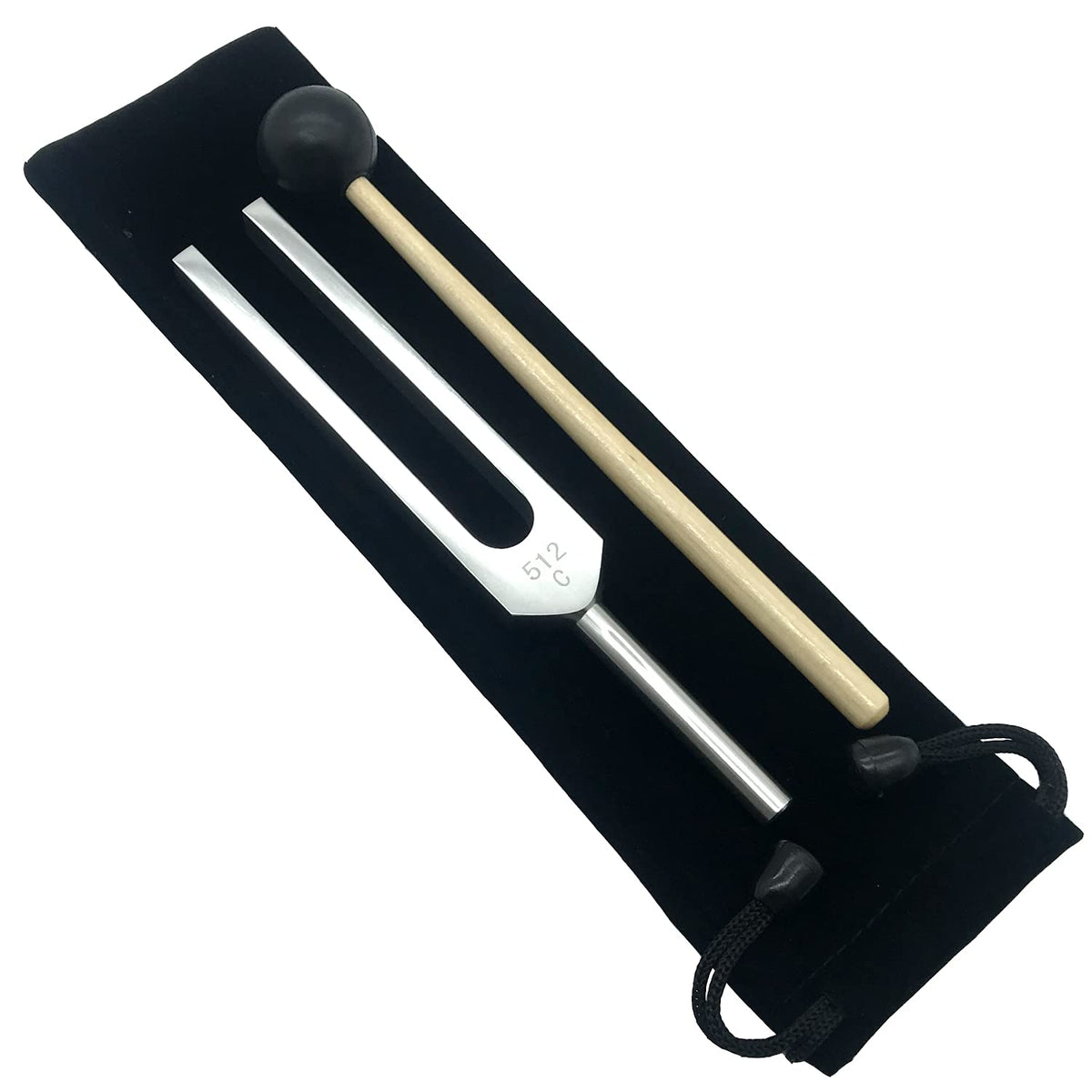 512C Hz Medical Grade Tuning Fork With Silicone Hammer And Storage Bag, Aluminum Alloy Professional Instrument For Dna Repair He
