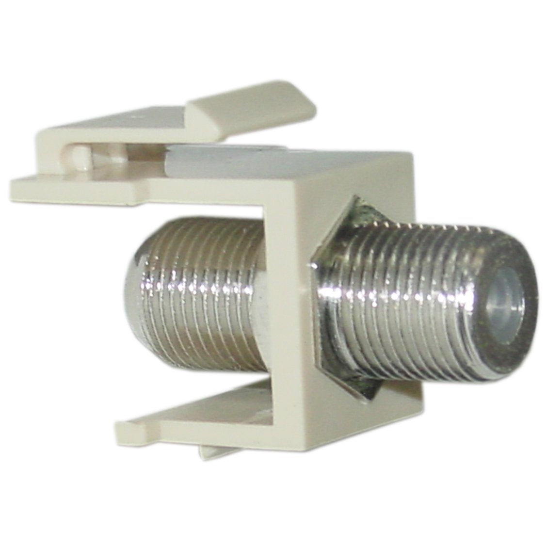 Cablewholesale F Pin Coaxial Connector Keystone Module, Beige (322 120Iv)