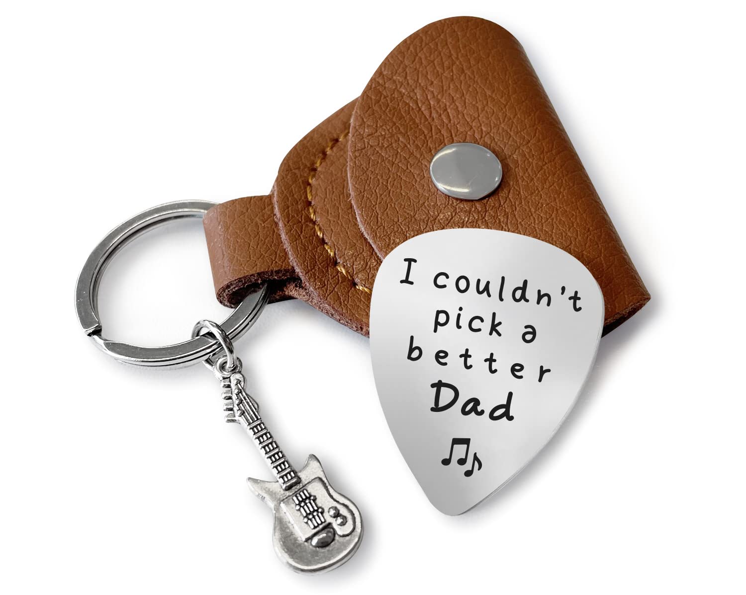 Advivio I CouldnT Pick A Better Dad Guitar Pick, Funny Stainless Steel Lettering Guitar Pick Gifts For Dad Daddy Papa Musician G