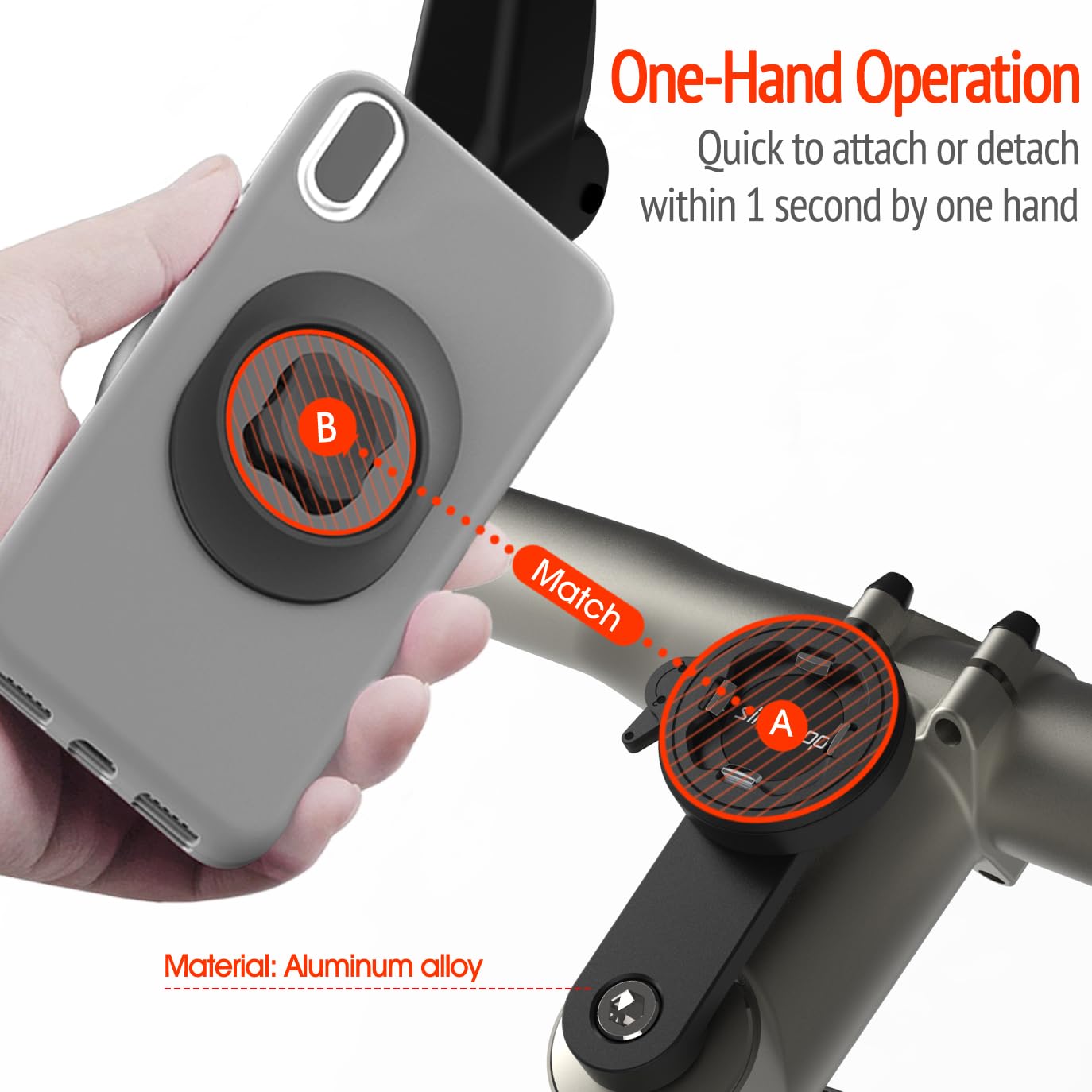 Sincetop Bike Phone Mount, Mountain Bicycle Stem Phone Holder - Secure Lock & Quick Release, Robust Aluminum Handlebar Phone Mou