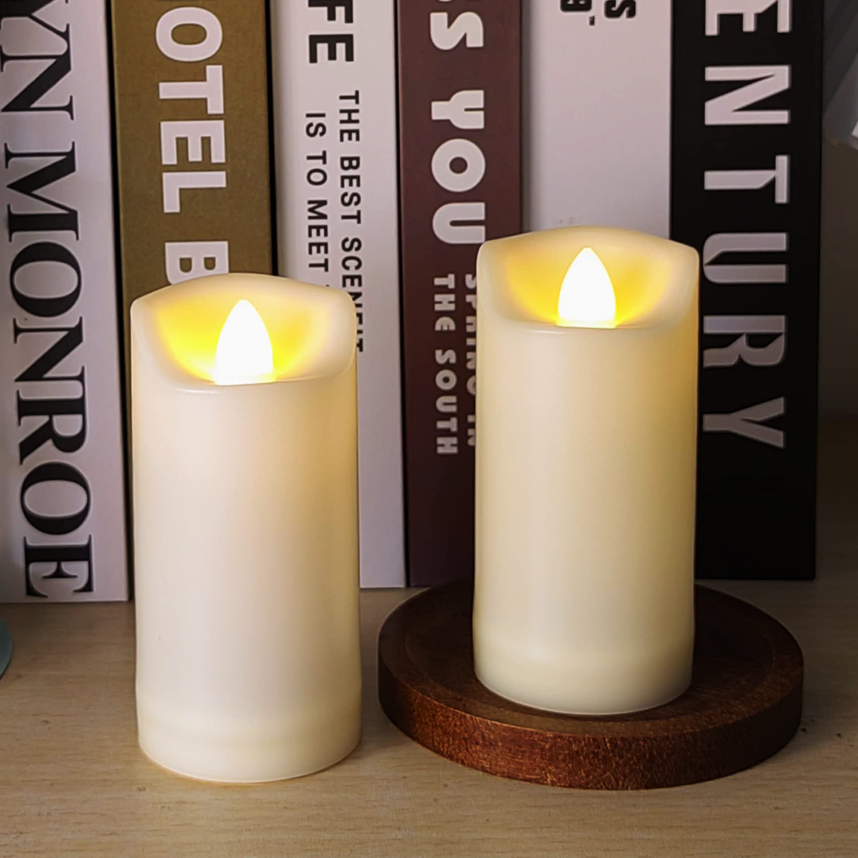 3 Pack Led Battery Operated Candles 2''X4''/5''/6'' Plastic Flickering Flameless Candles With Timer Outdoor Waterproof Wedding P