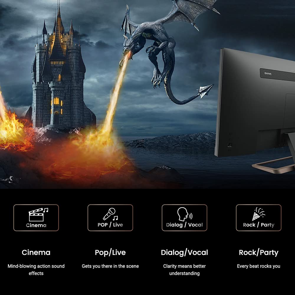 Benq Ew3280U Premium Monitor 32'' 4K Uhd W/ Remote Control | Ips | Hdri | Eye Care Tech | Adaptive Brightness | Tilt Screen | 2.