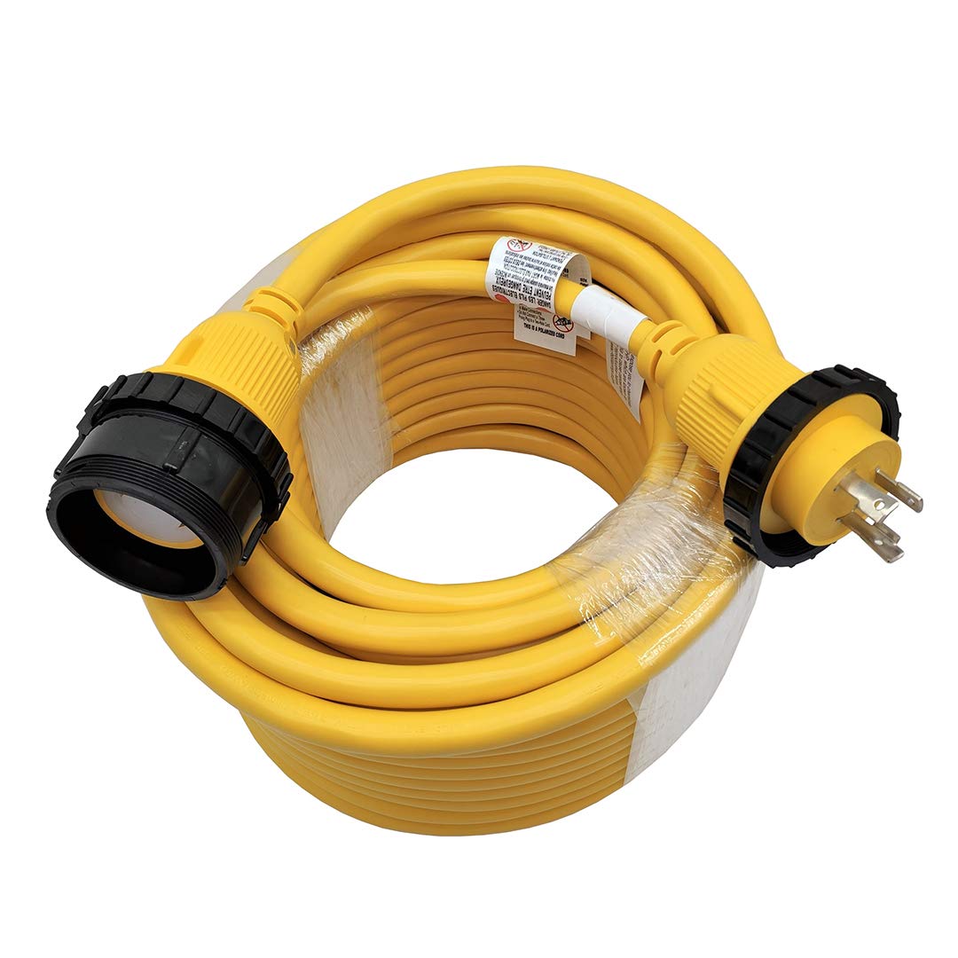 Parkworld RV Shore Power Extension Cord, 30A, 100FT, NEMA L5-30, Yellow, 100% Copper with PVC Jacket