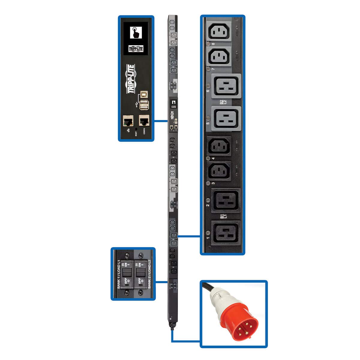TrippLite PDU PDU3XEVSR6G60A 25.2kW 3Phase SWT 200240V 1.8m Cord Retail