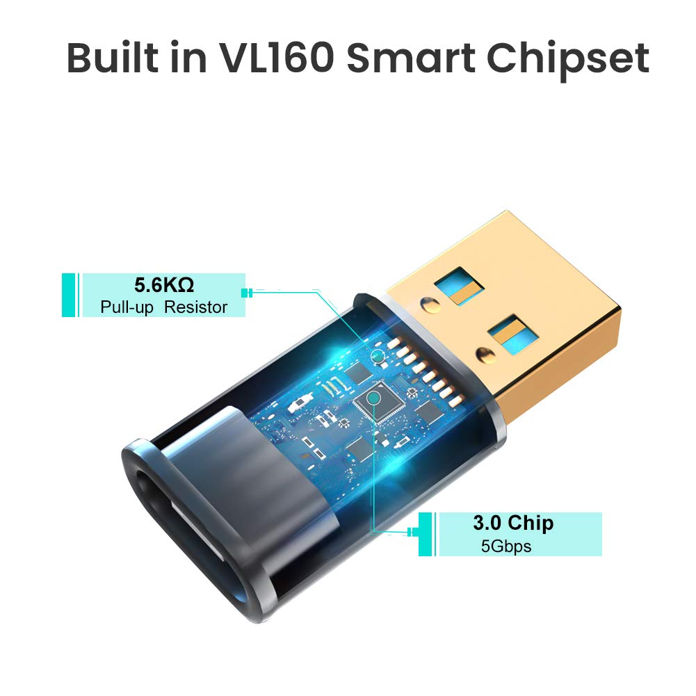 Cablecreation [3-Pack Usb C Female To Usb Male Adapter Usb 3.1 5Gbps, Usb To Usb C Adapter Usb C To A Adapter Female For Laptops