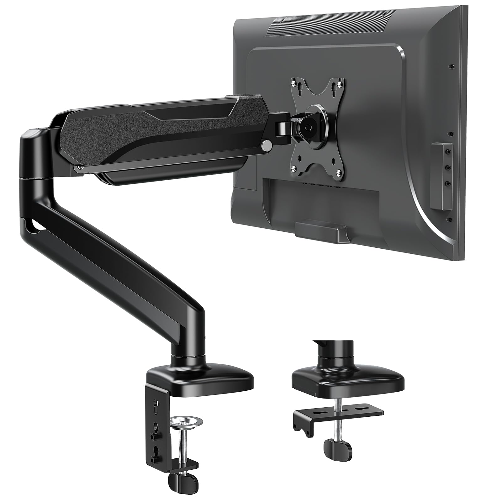 Mountup Single Monitor Desk Mount, Adjustable Gas Spring Monitor Arm Support Max 32 Inch, 4.4 17.6Lbs Screen, Computer Monitor S