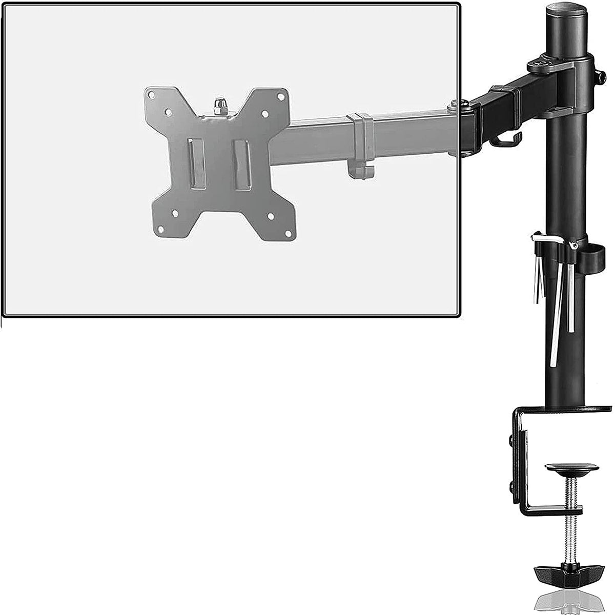 Suptek Single Led Lcd Monitor Desk Mount Heavy Duty Fully Adjustable Stand For 1  One Screen Up To 27 Inch