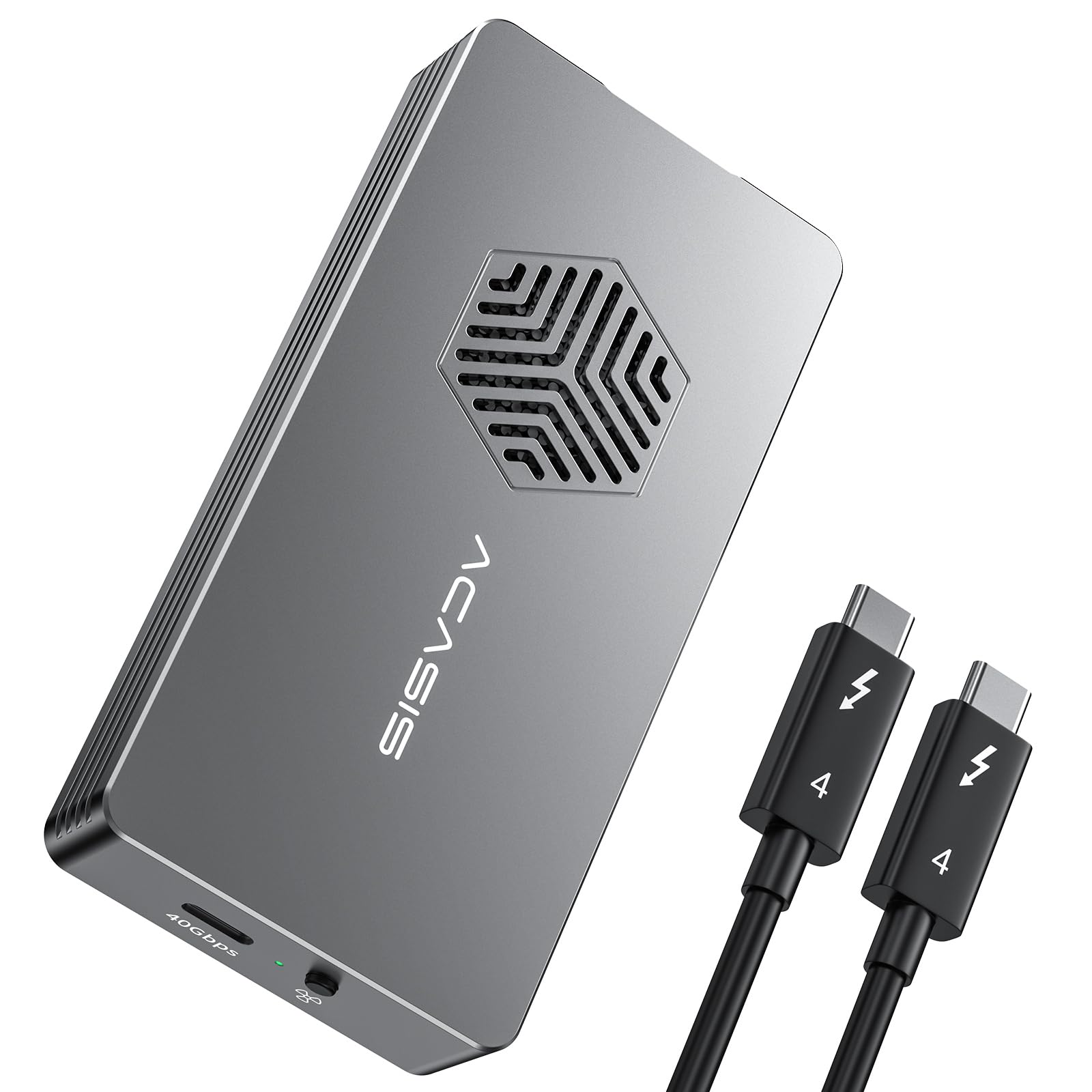 Acasis 40Gbps M.2 Nvme Ssd Enclosure With Cooling Fan, Tool Free Installation, Tbu 401 Pro For M1 M2 Pro/Max, Compatible With Usb4/3.2/3.1/3.0/2.0, Support Ssd Size 2280 B+M M Key (Ssd Not Include)