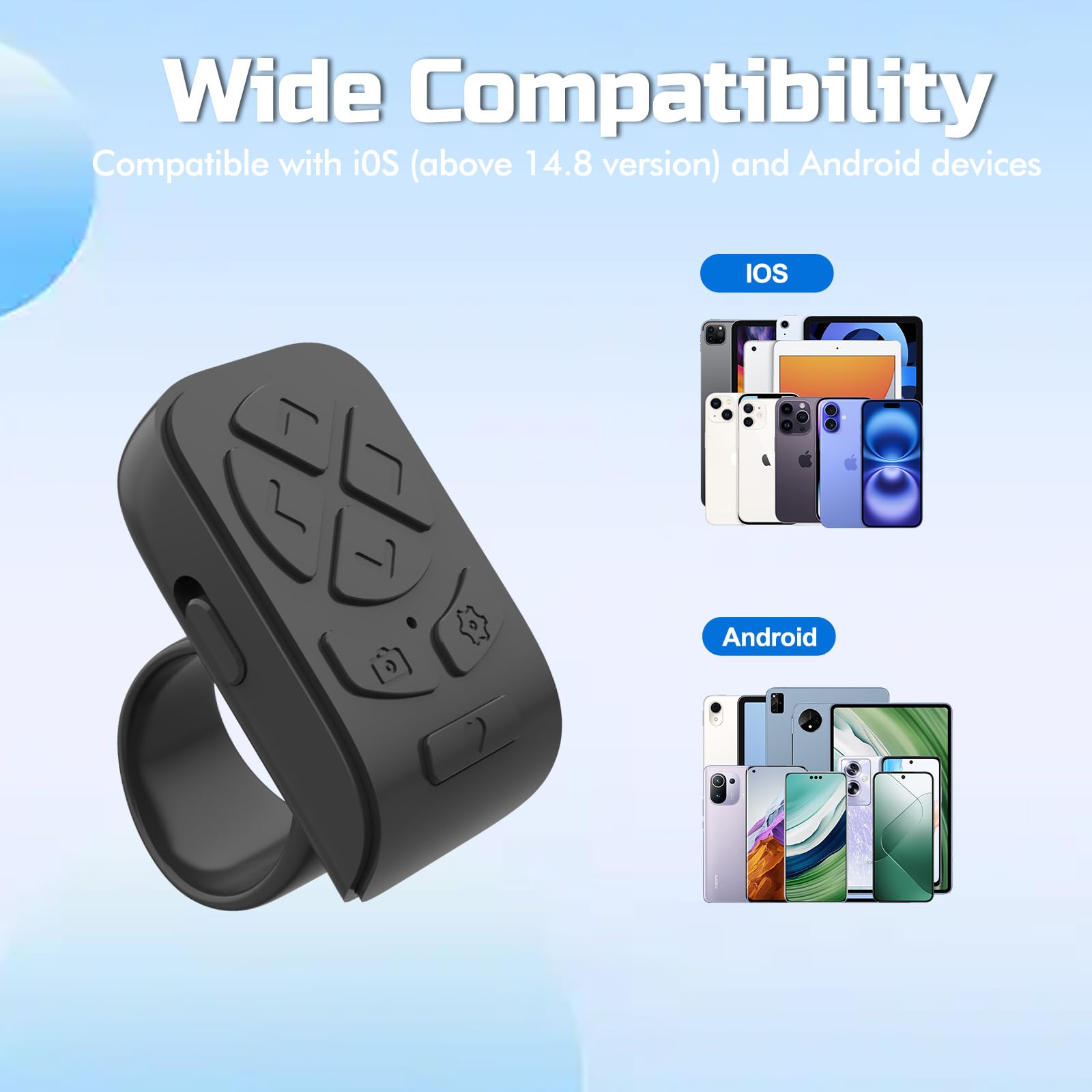 Bleso - Bluetooth Scrolling Ring Remote For Tiktok,Kindle,Ins Short Video& More - Page Turner & Phone Scroller For Iphone, Ipad,