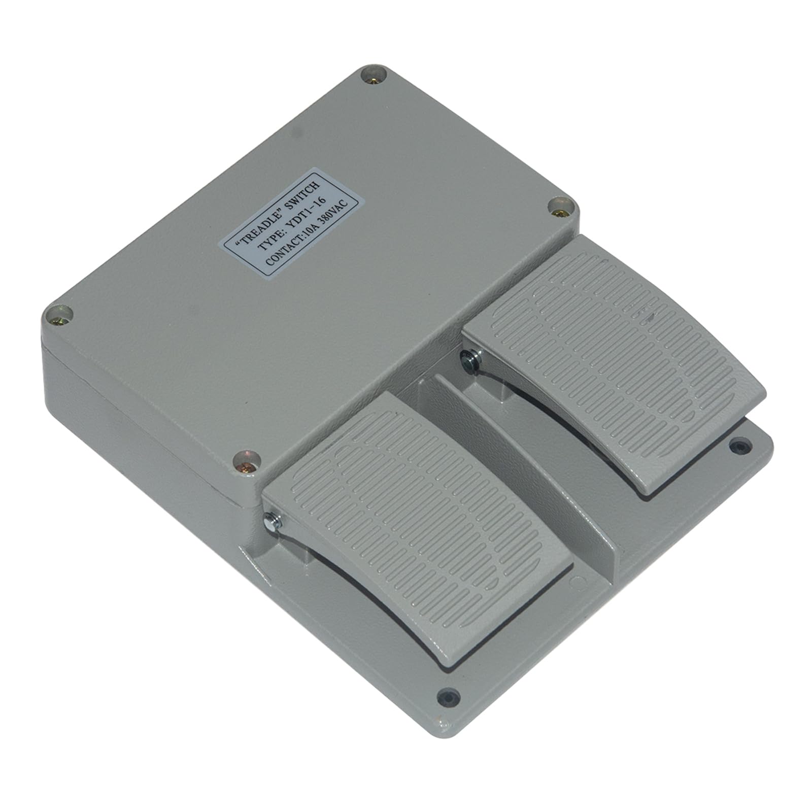 Ydt116 380Vac 10A Dual Foot Switch Pedal Two Pedal Board Foot Operated Pedal Controller Power Switch Momentary Action Pushbutto