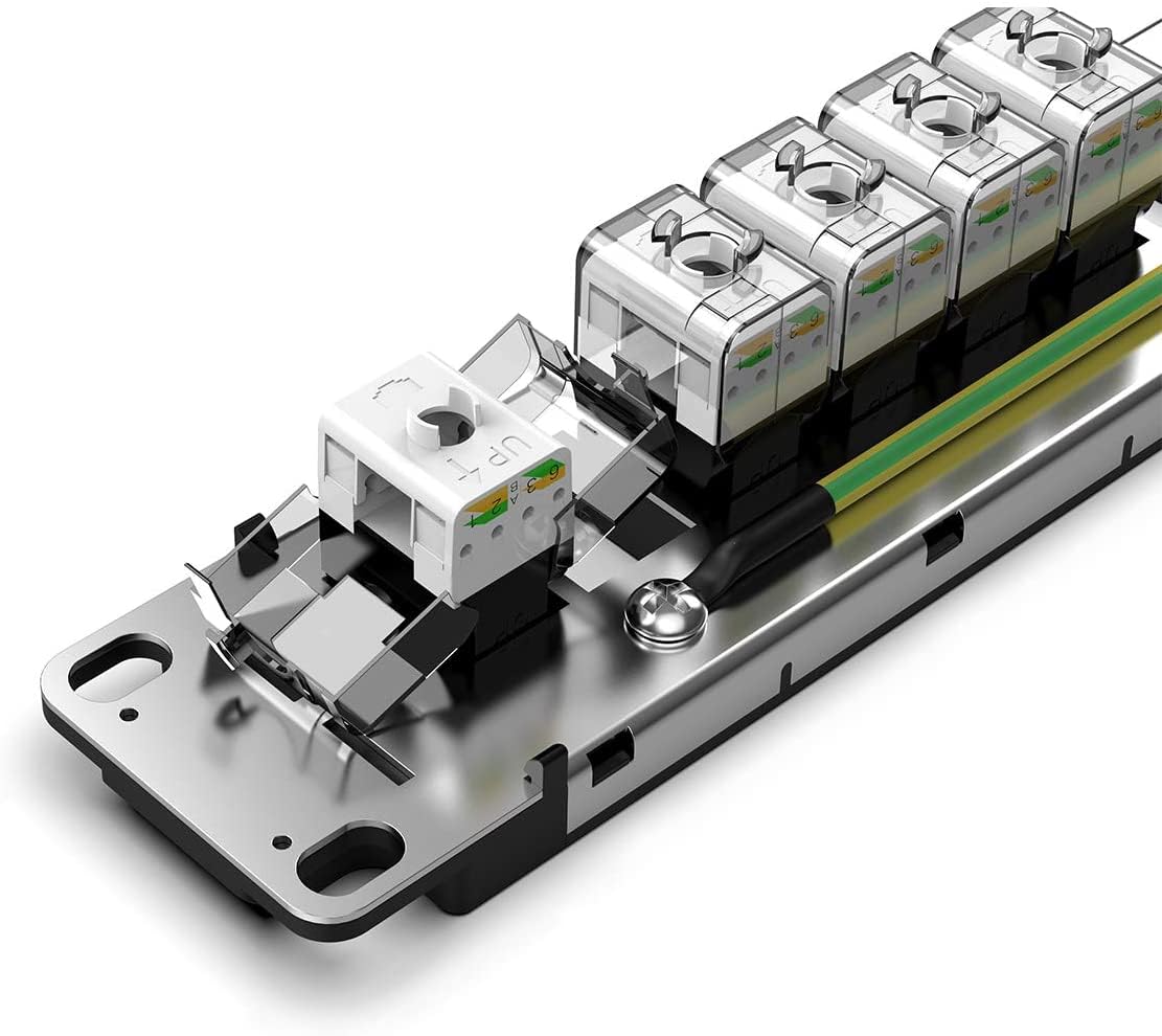 Ampcom Cat6 Keystone Jack Tool Less Rj45 Utp, No Punch Down Tool Required Module Coupler 12 Pack Black