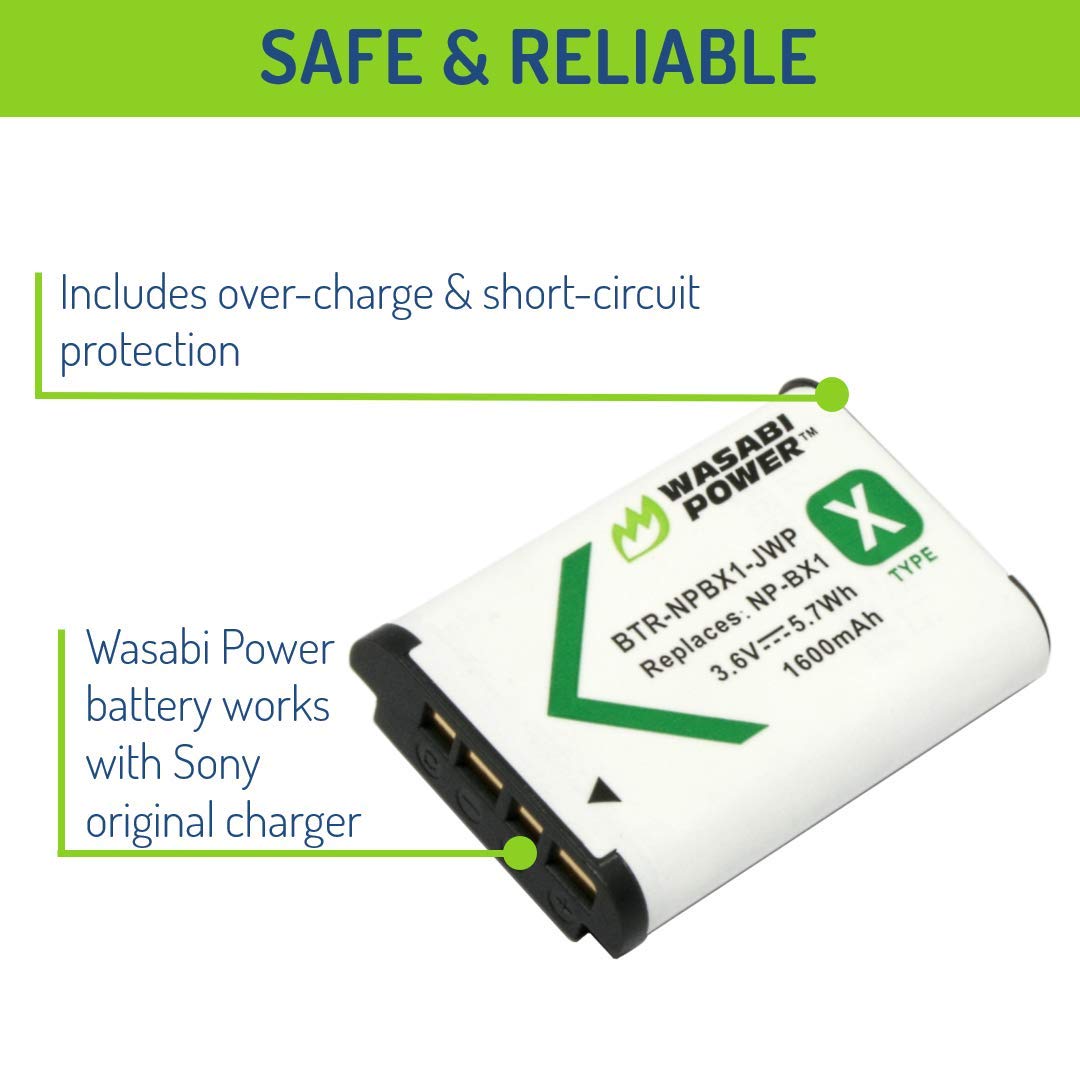 Wasabi Power Battery For Sony Np Bx1 And Sony Cyber Shot Dsc H400, Dsc Hx50V, Dsc Hx300, Dsc Hx400, Dsc Rx1, Dsc Rx1R, Dsc Rx100