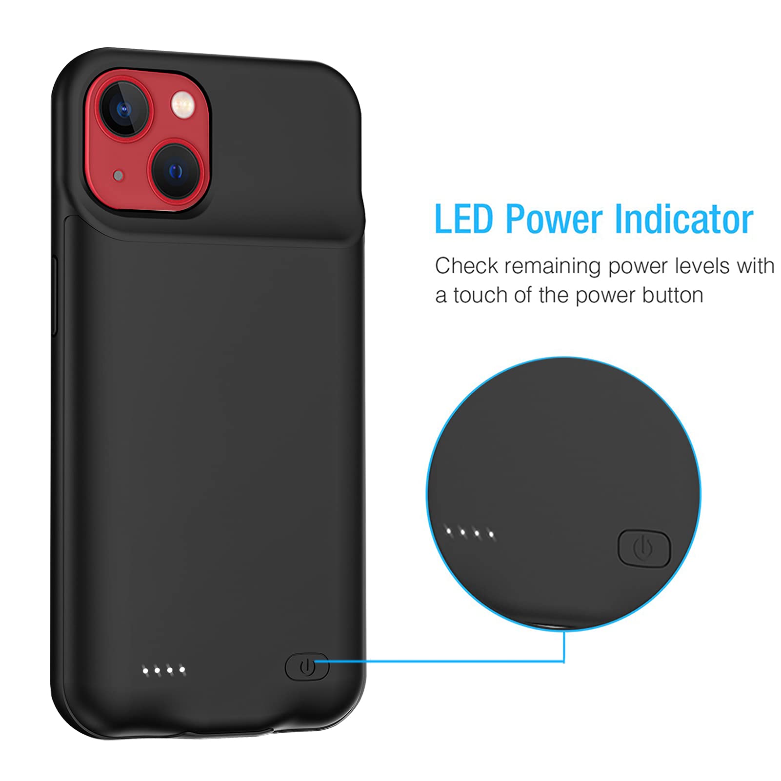 Battery Case For Iphone 13 Mini, 6500Mah Slim Portable Protective Charging Case Compatible With Iphone 13 Mini (5.4 Inch) Rechar