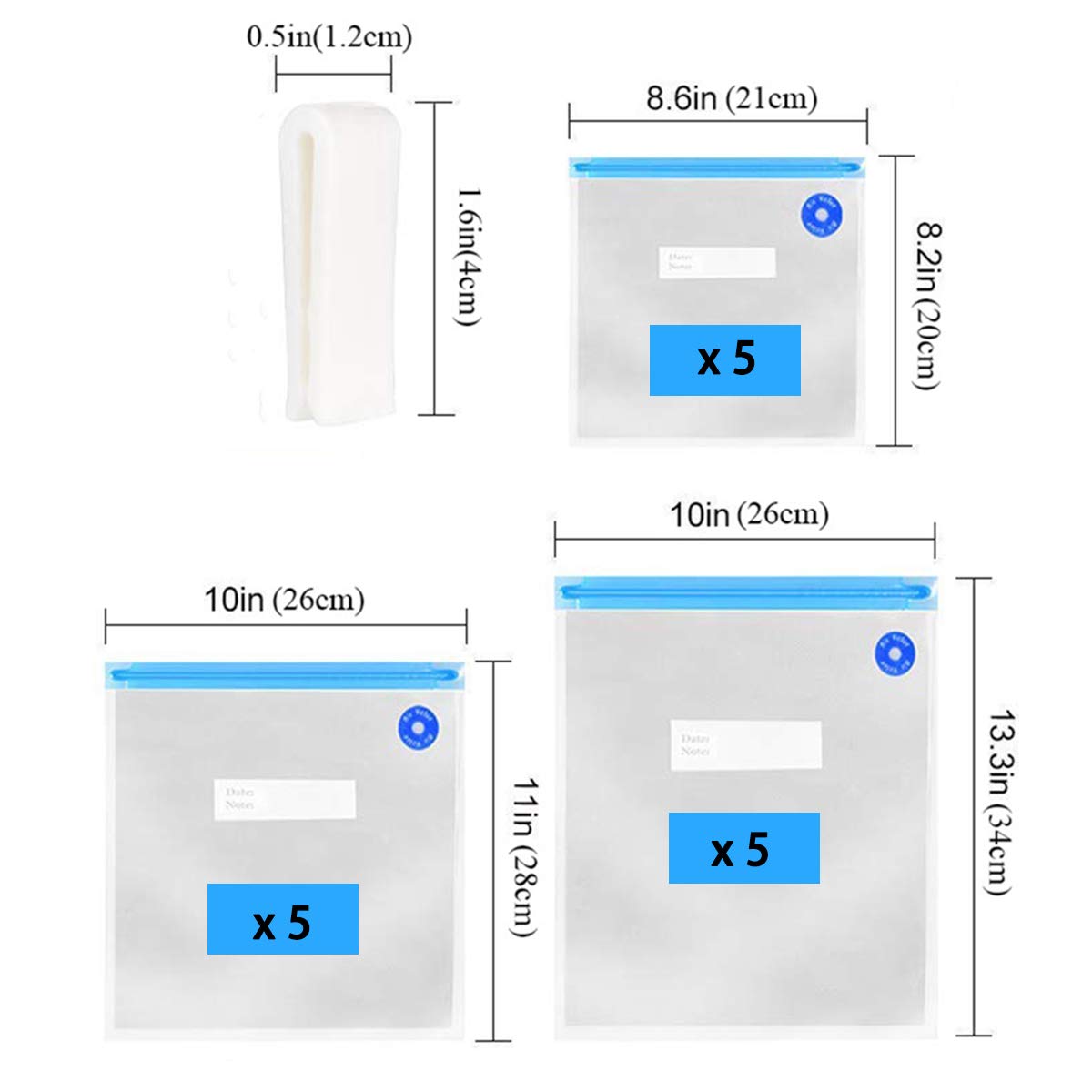 Vacuum Sealer Zipper Bags Sous Vide Bags For Food Bpa Free Reusable Resealable With Air Valve Double Layers Food Storage 3 Sizes