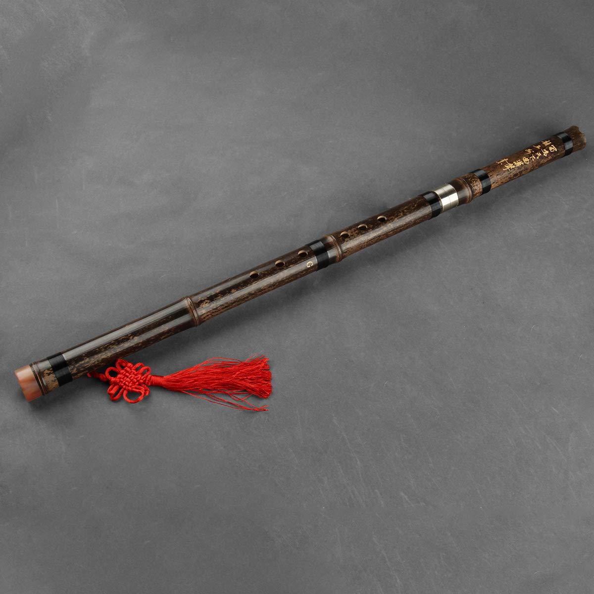 Separable Two Sections Plug In Brown Vertical Purple Bamboo Flute Key G Traditional Chinese Musical Instrument Update Level Wood