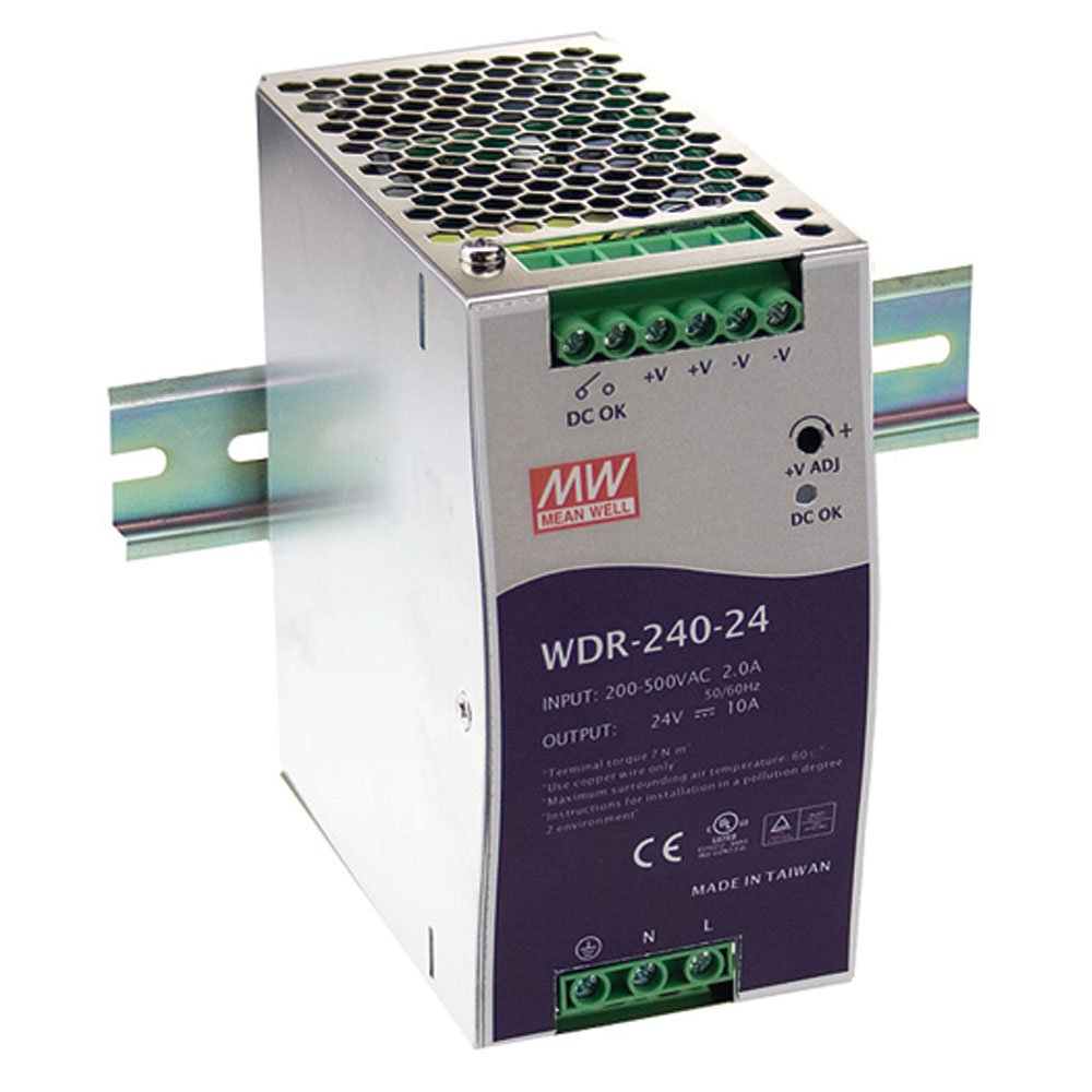 Mean Well Wdr 240 24 Power Supply Din Rail Switching 240W 24 Vdc, 10 Amp