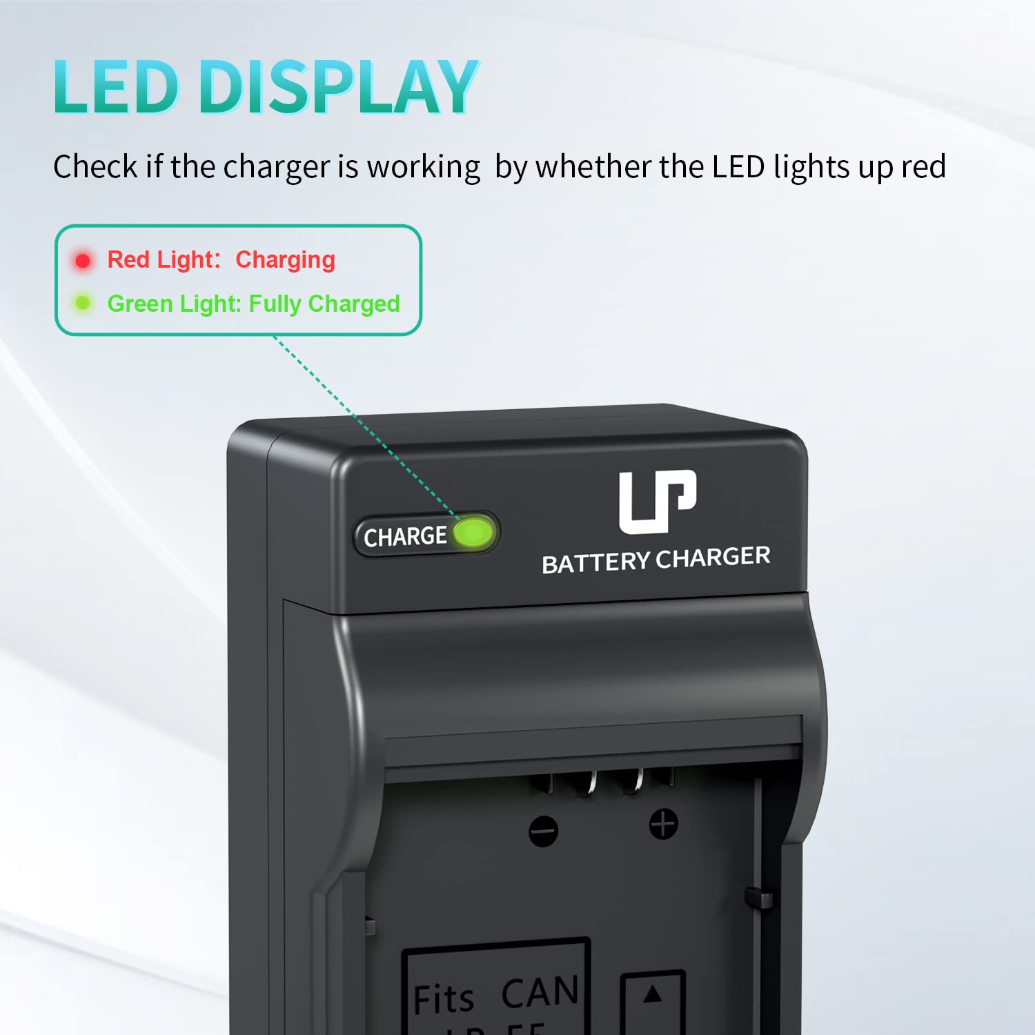 Lp Lp E5 Battery Charger, Quick Charger With Led Lights Display Compatible With Canon Eos 1000D, Eos 500D, Eos 450D, Eos Rebel T