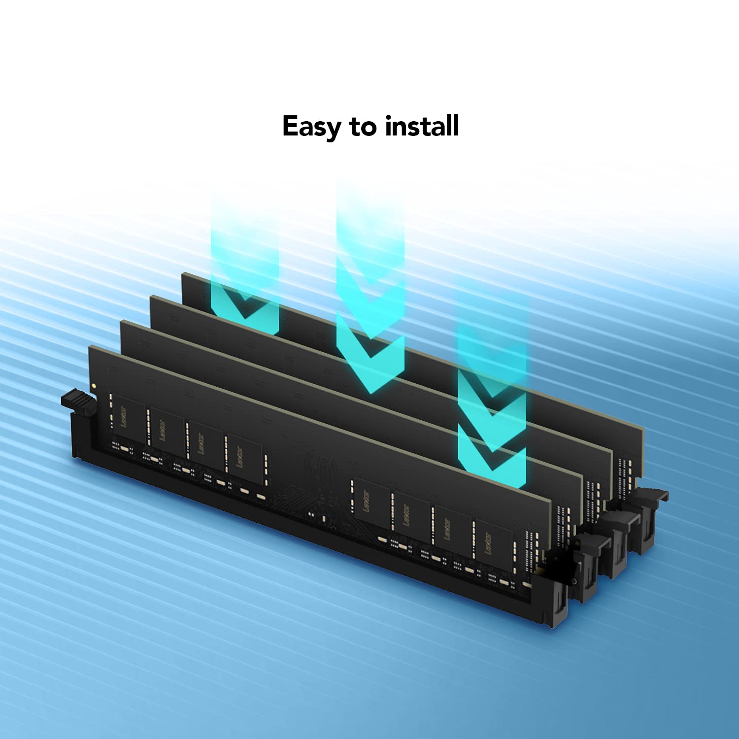 Lexar 32Gb Single Ddr4 Udimm Ram 3200Mt/S Cl22 288 Pin Desktop Memory, Black (Ld4Au032G B3200Gsst)