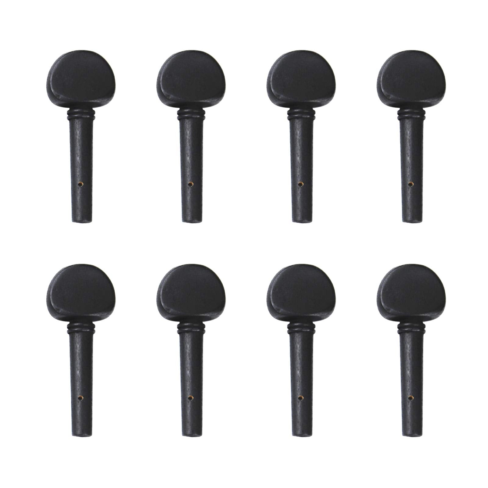 8Pcs Yootones 3/4 Wooden Violin Tuning Tuner Pegs With Predrilled Compatible With 3/4 Violin Fiddle Replacement Sets (Black)