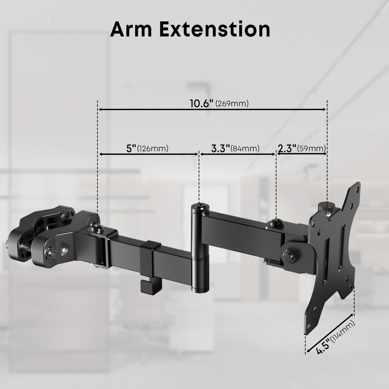 Worldlift Pole Mount Monitor Arm Easy Clamp On Vesa Mount For 17'' 32'' Screens Supports Up To 17.6 Lbs Compatible With 75X75 An