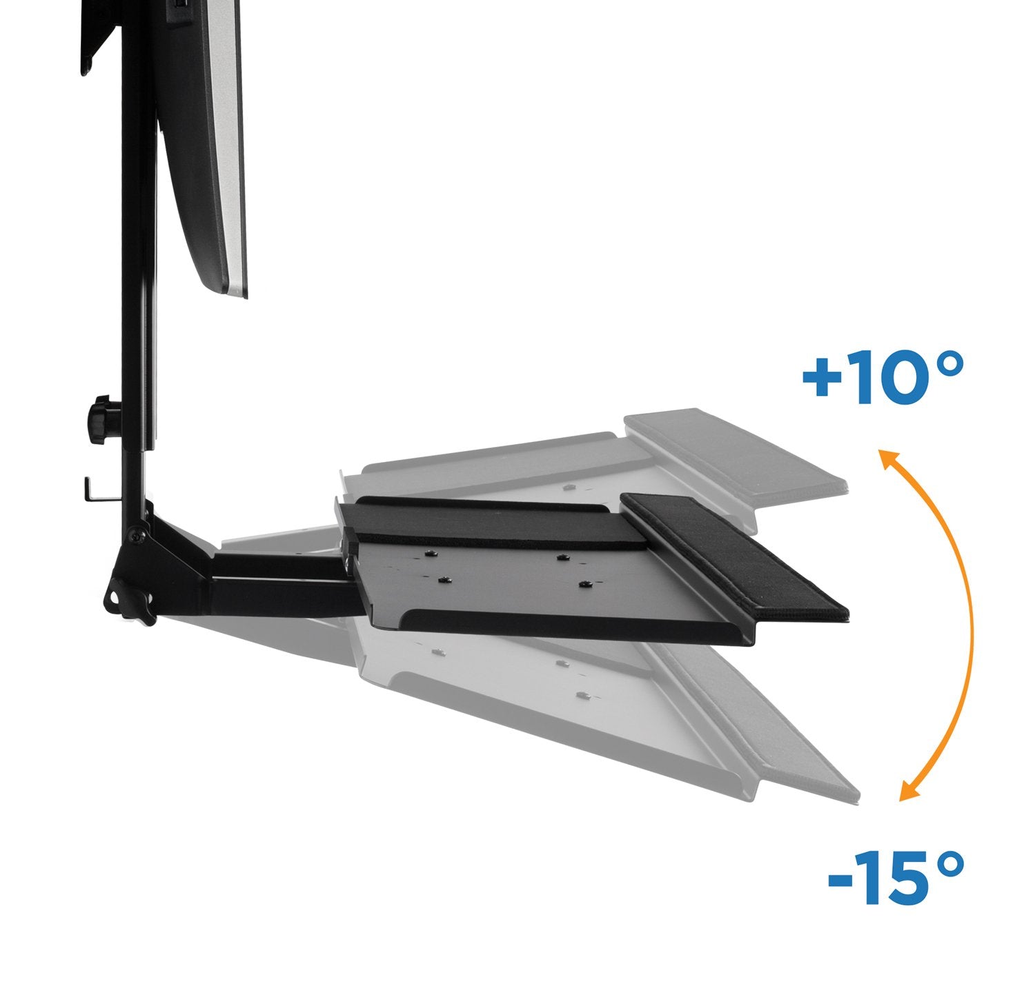 Mount It! Monitor And Keyboard Wall Mount With Cpu Holder, Height Adjustable Standing Vesa Keyboard Tray, 25 Inch Wide Platform