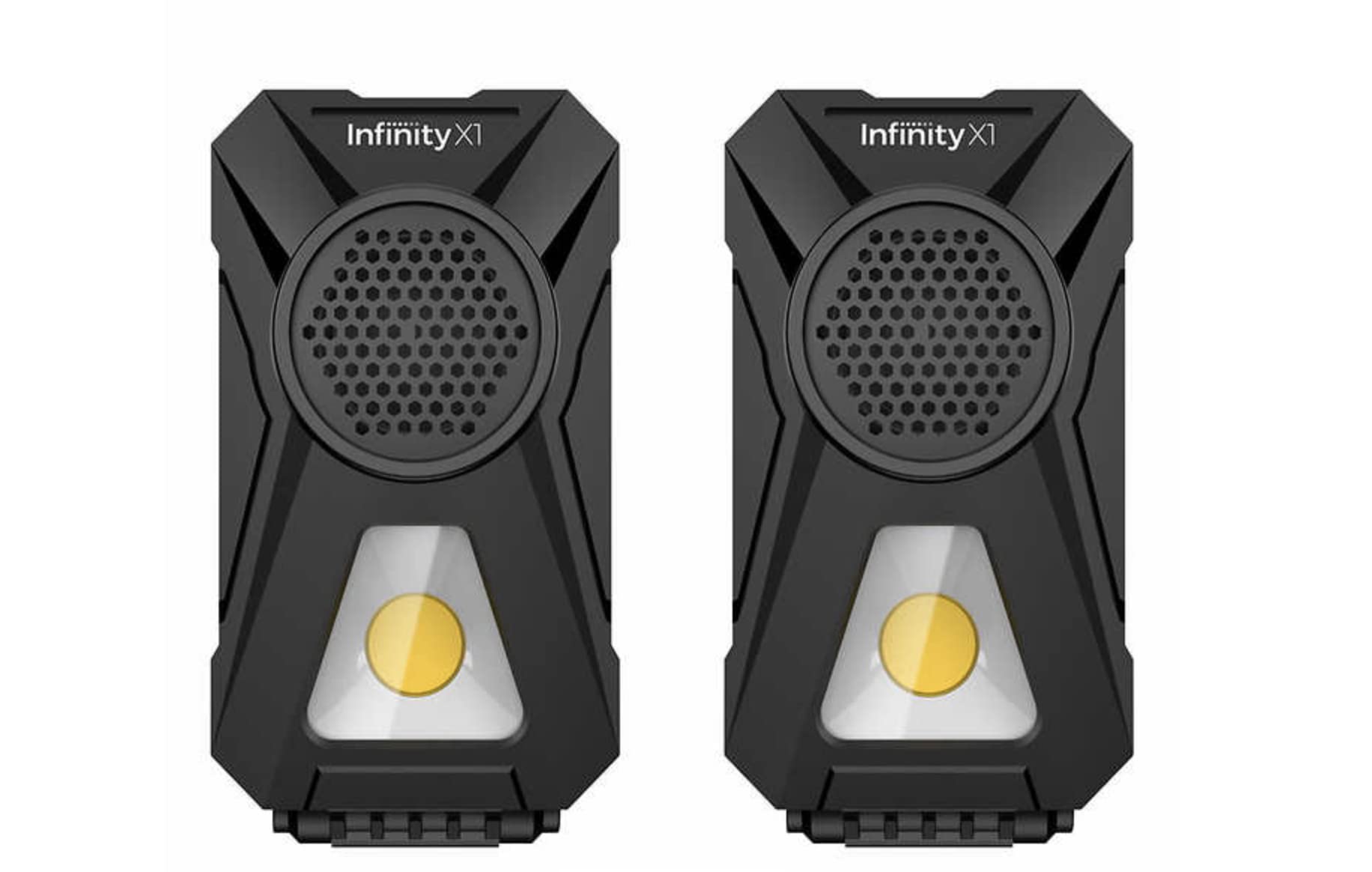 Infinity X1 Stereo, Wireless, Rechargeable 700 Lumens Worklight With Bluetooth Speakers 2 Pack