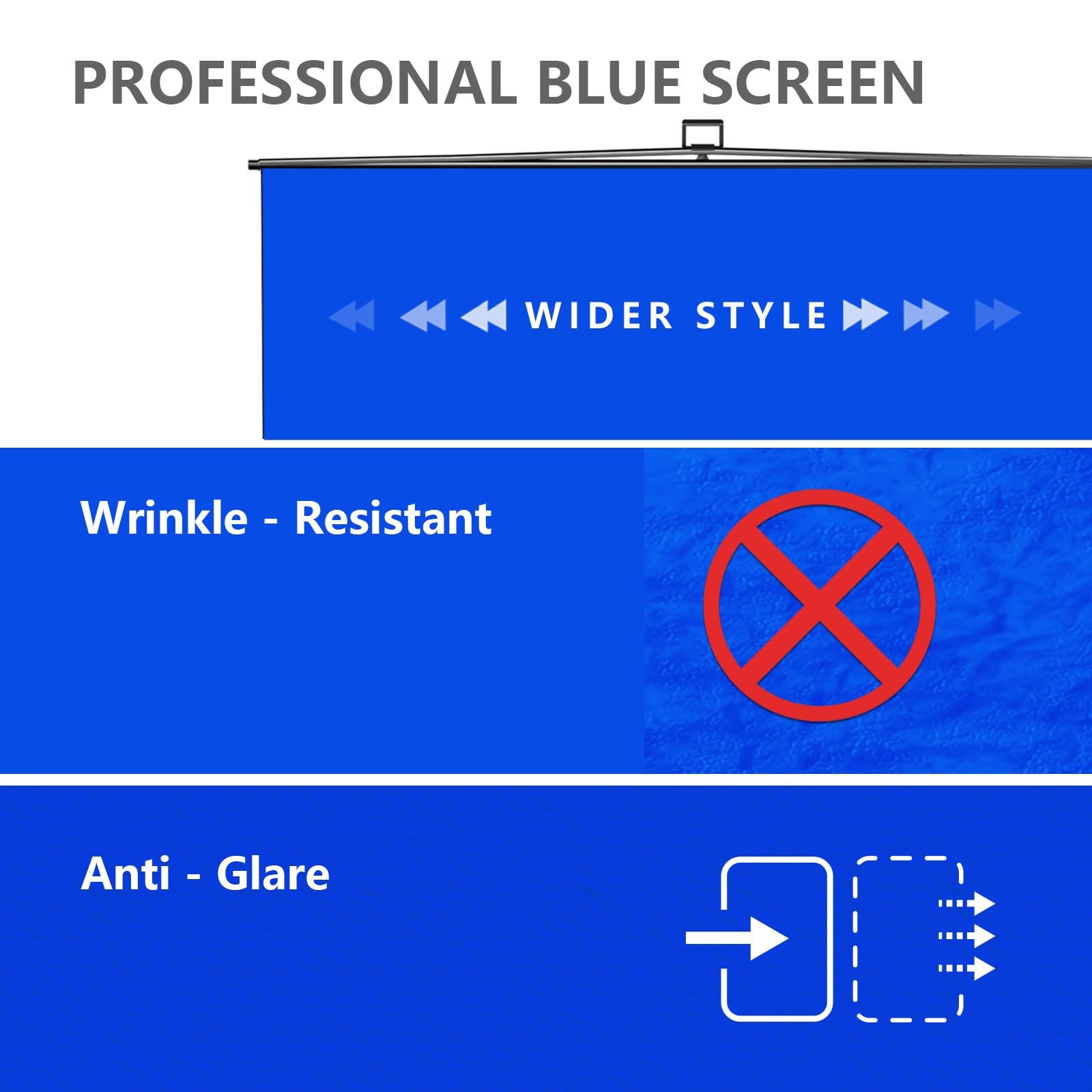 ?Wider Style? Raubay 78.7 X 78.7In Large Collapsible Blue Screen Backdrop Portable Retractable Chroma Key Panel Photo Background