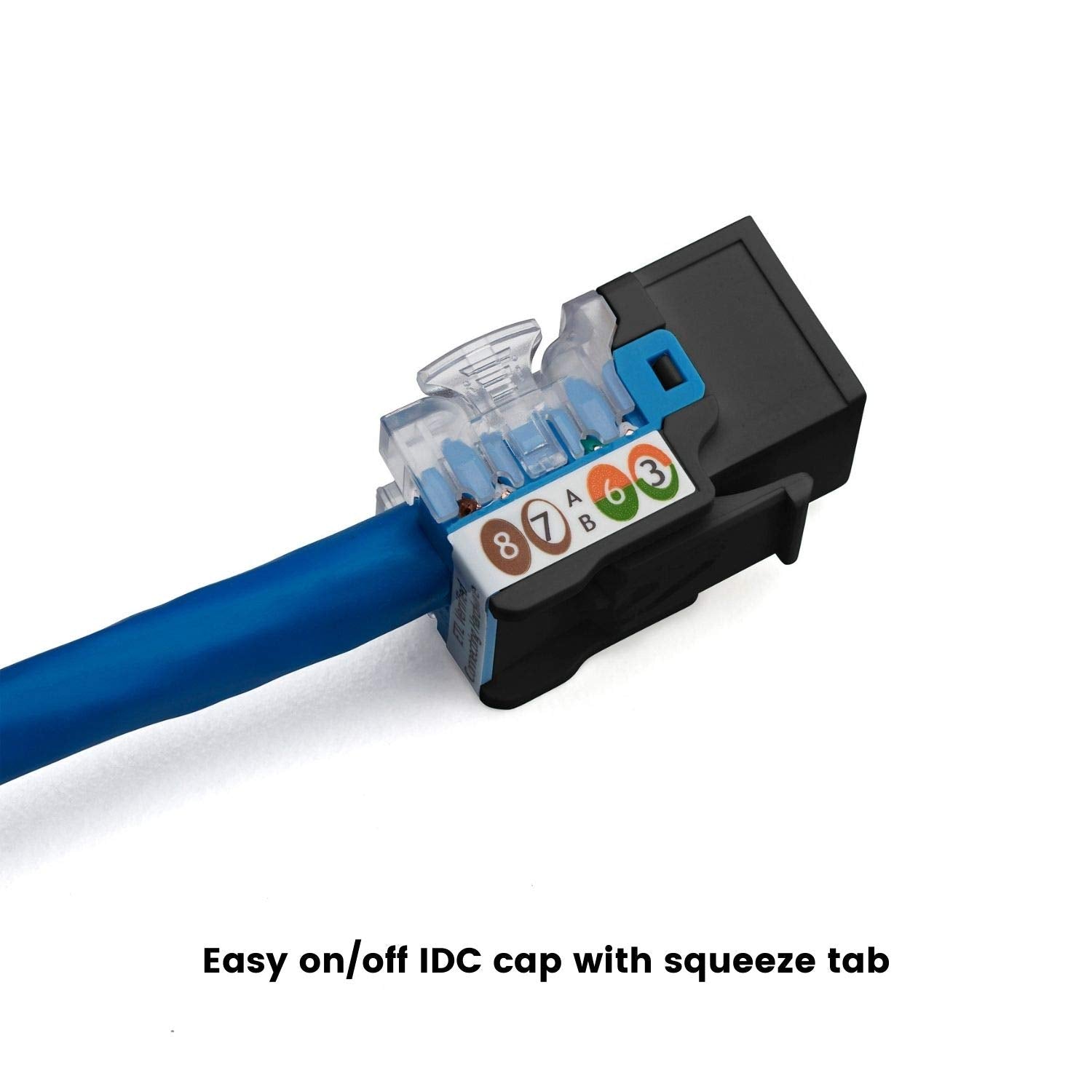 Truecable Cat6 Keystone Jack, Unshielded (Utp), 90 Degree Punch Down, Poe++ (4Ppoe) 100W, Ul Listed, Etl Verified, Ansi/Tia Certified, Modular Rj45 Female, Black, 12 Pack