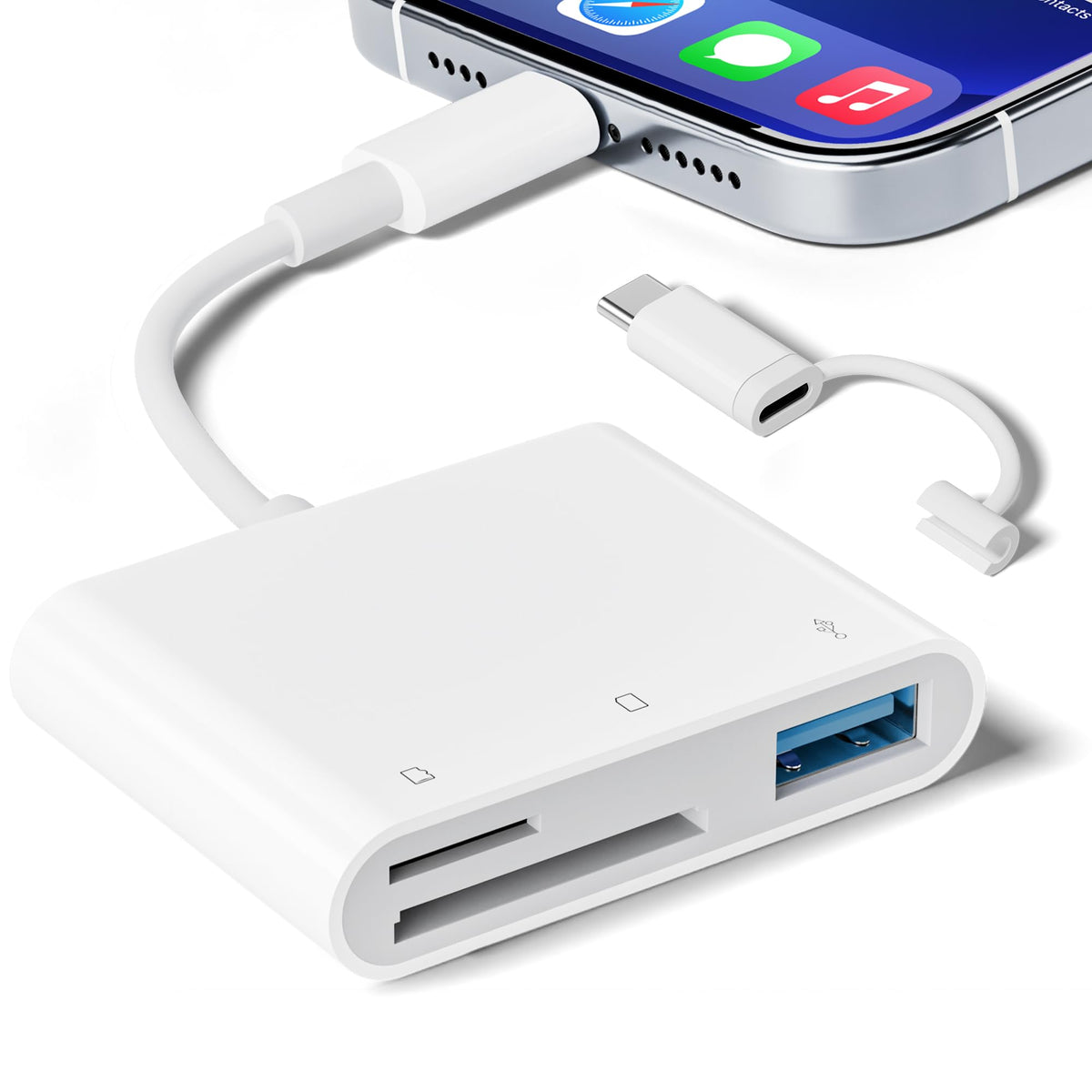 SUNTRSI SD Card Reader For IPhone IPad USB Adapter White Electroeshop suntrsi-sd-card-reader-for-iphone-ipad-usb-adapter-white-electroeshop