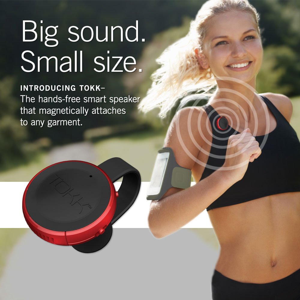 Tokk Smart Wearable Assistant Hands Free Bluetooth Speaker Phone, Black (Tok 00329)