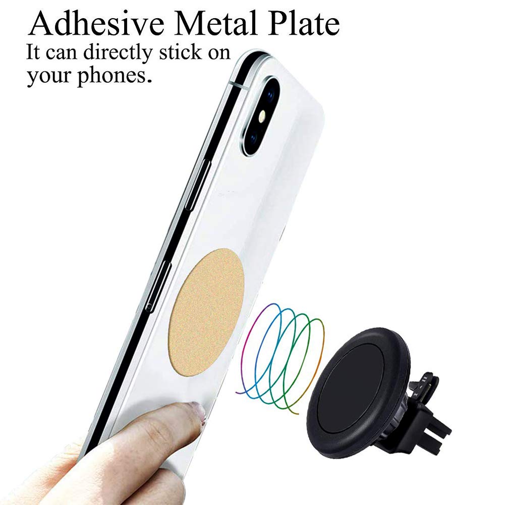 Ackllr 16 Pieces Phone Car Mount Metal Plate With Adhesive For Magnetic Cradle Less Mount,Cell Phone, Gps And Tablet Holder, 8 R
