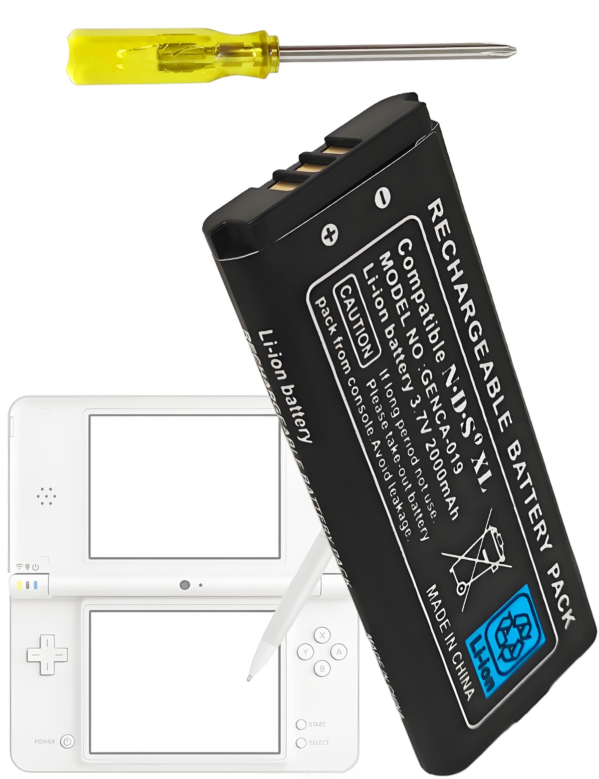 ROYEUEU for Nintendo DSi XL Battery Replacement: UTL-003 Battery Compatible with Nintendo DS XL, DSi LL Game Console 2000mAh