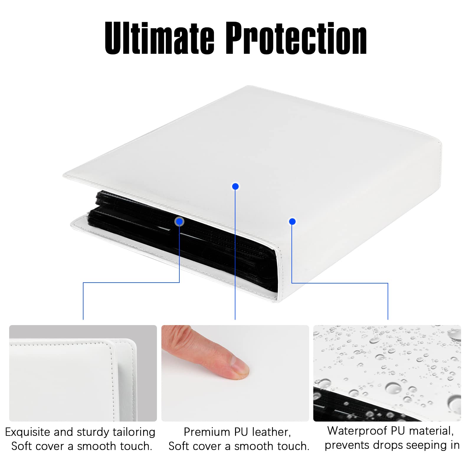 192 Pockets Photo Album For Fujifilm Instax Wide 300 Camera, Polaroid 600 I Type Film Album, Extra Large Picture Albums For Polaroid Now Onestep2 Onestep+ Instant Camera, Pop Lab Print Camera (White)