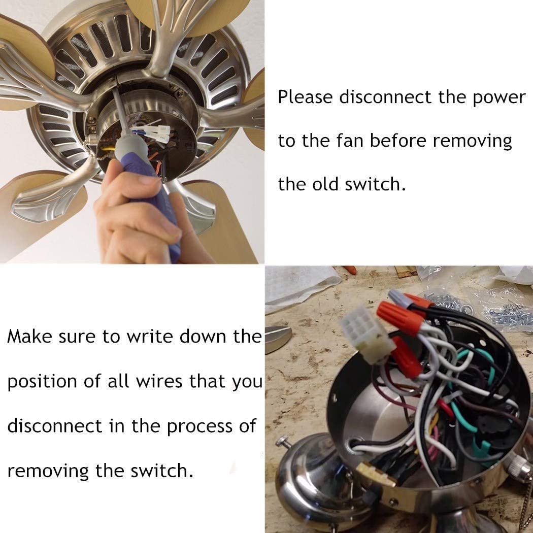 Ceiling Fan Replacement Parts Zing Ear Ze 268S6, Ceiling Fan Switch 3 Speed 4 Wire Pull Chain Cord Switch Speed Control Compatib