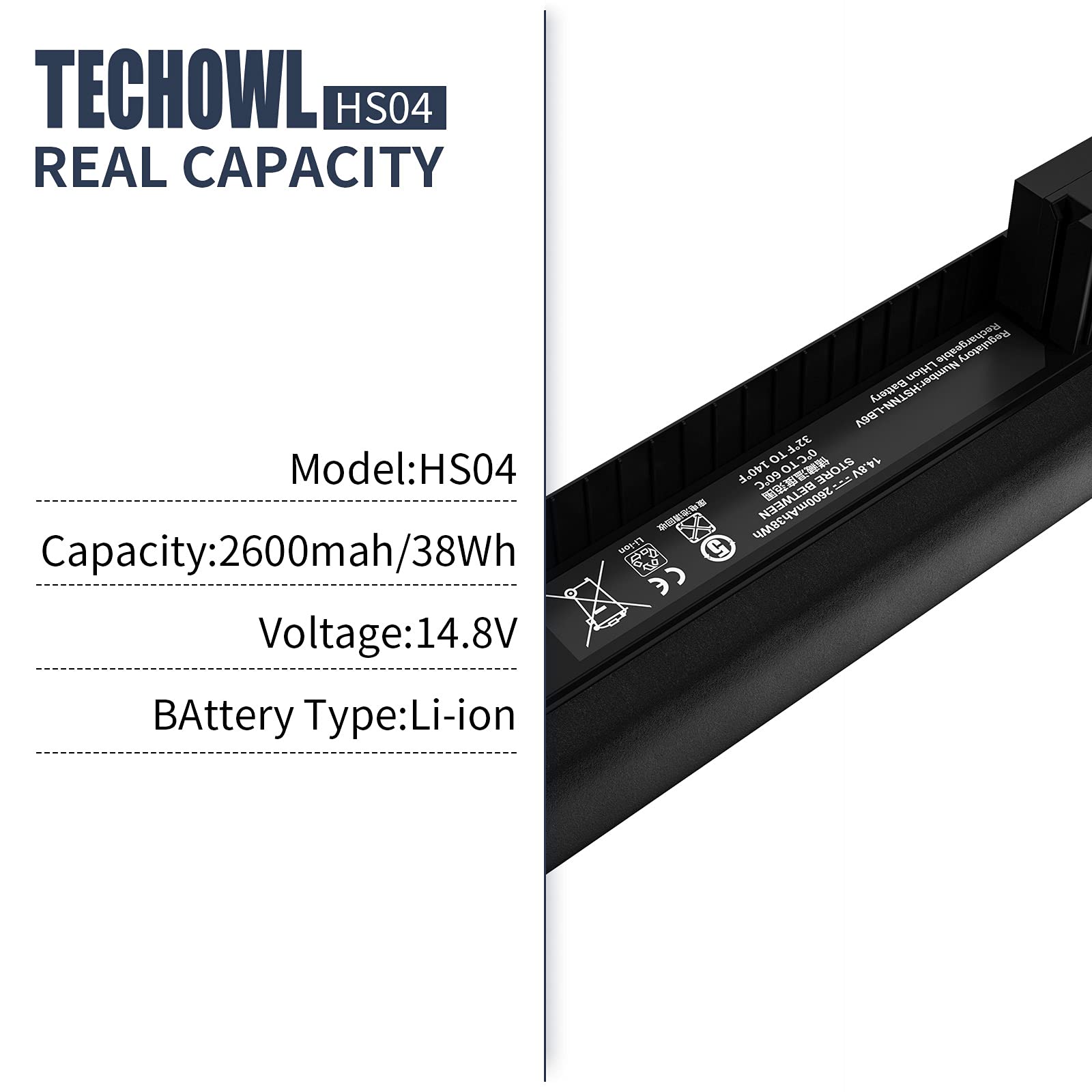 Techowl Spare 807956 001 Laptop Battery For Hp, Hs03 Hs04 Battery Hp Replacement Spare 807956 001 807957 001 Hs03 Hs04 For Hp Pa
