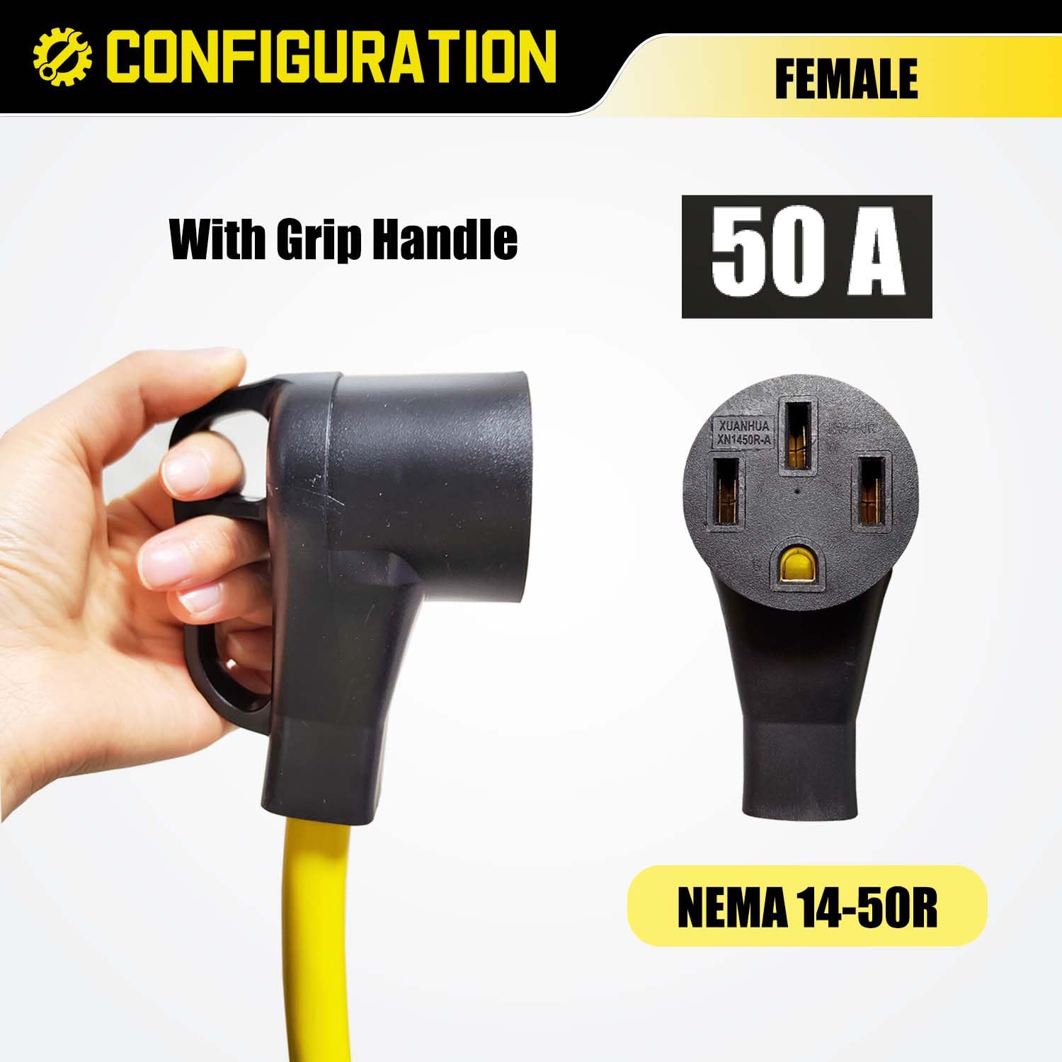 Lavandino Nema 14 30P To 14 50R Ev Adapter, 220V Dryer Plug Adapter 4 Prong To 4 Prong 30 Amp To 50 Amp For Tesla, Female With G