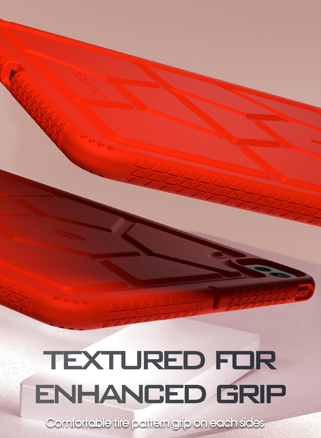 Poetic Turtleskin Case For Ipad Pro 13 Inch 2024 M4 7Th Gen, Heavy Duty Shockproof Rugged Kids Friendly Drop Protection Silicone Cover Case, Red