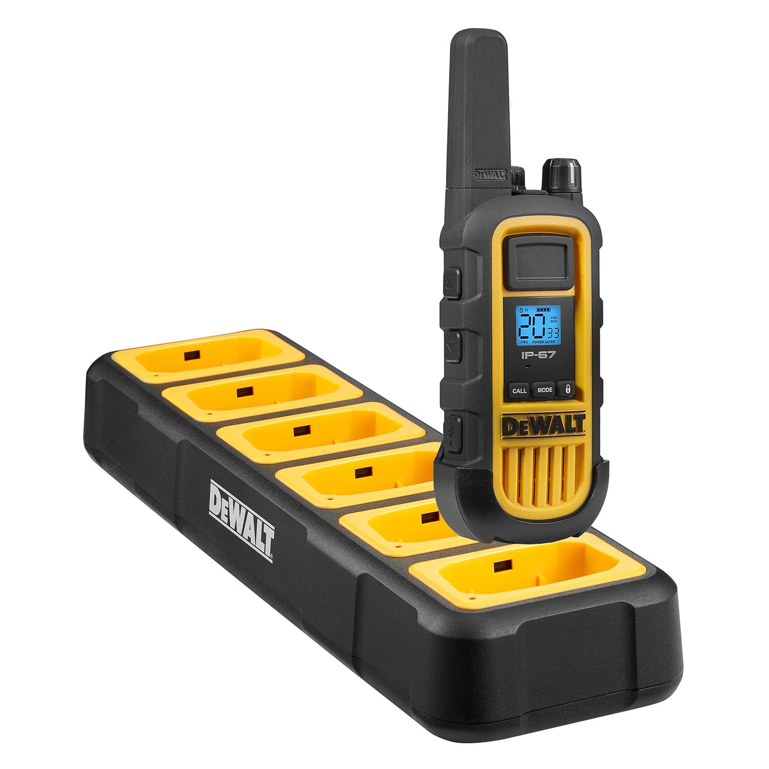 Dewalt Dxfrs800 2 Watt Heavy Duty Walkie Talkies   Waterproof, Shock Resistant, Long Range & Rechargeable Two Way Radio With Vox (24 Pack W/ 4X Gang Chargers) (4Dxfrs800 Bch6)