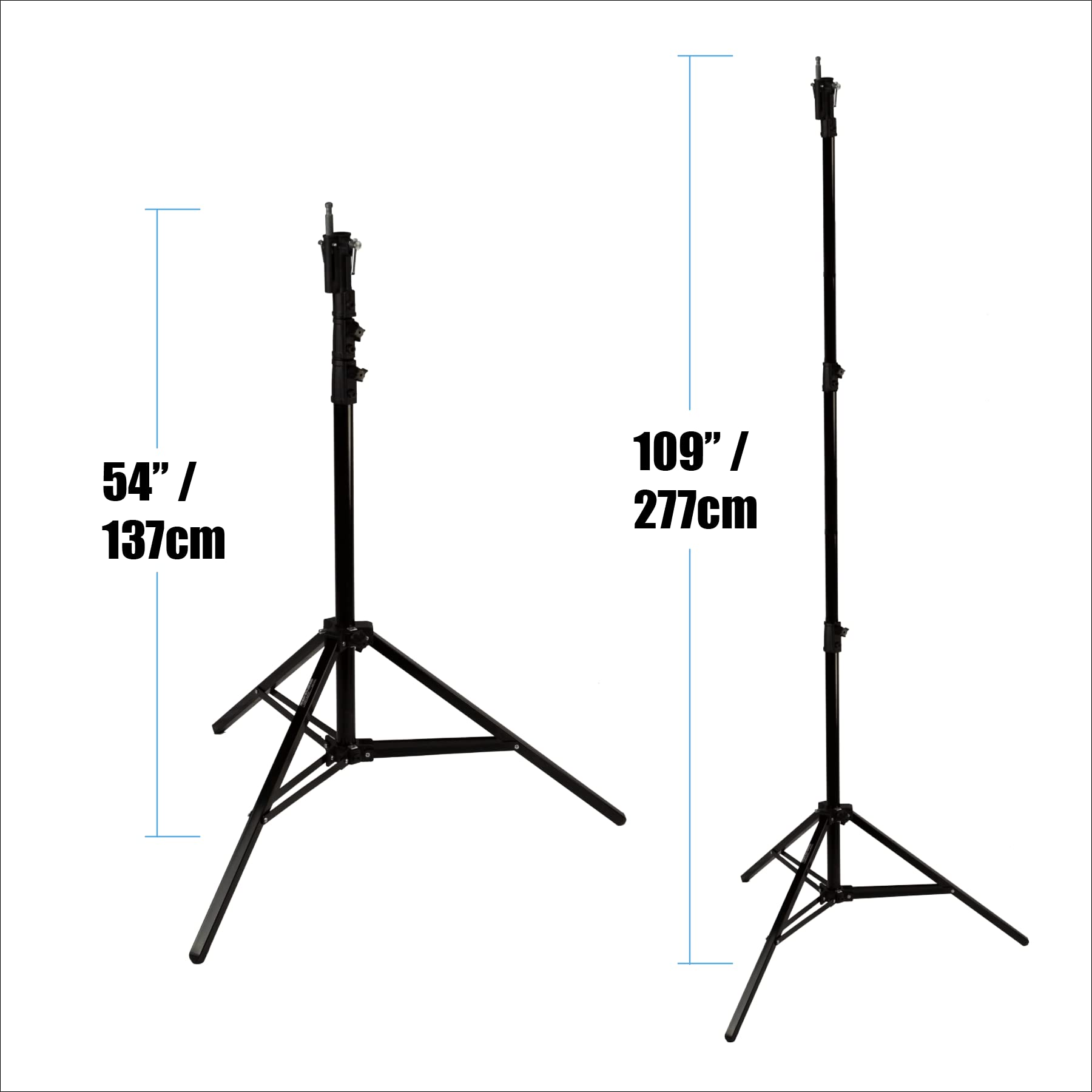 Britek 9Ft / 2.7M Heavy Duty Steel Light Stand For Video, Portrait And Photography Lighting (2 Pieces With Carrying Bag)